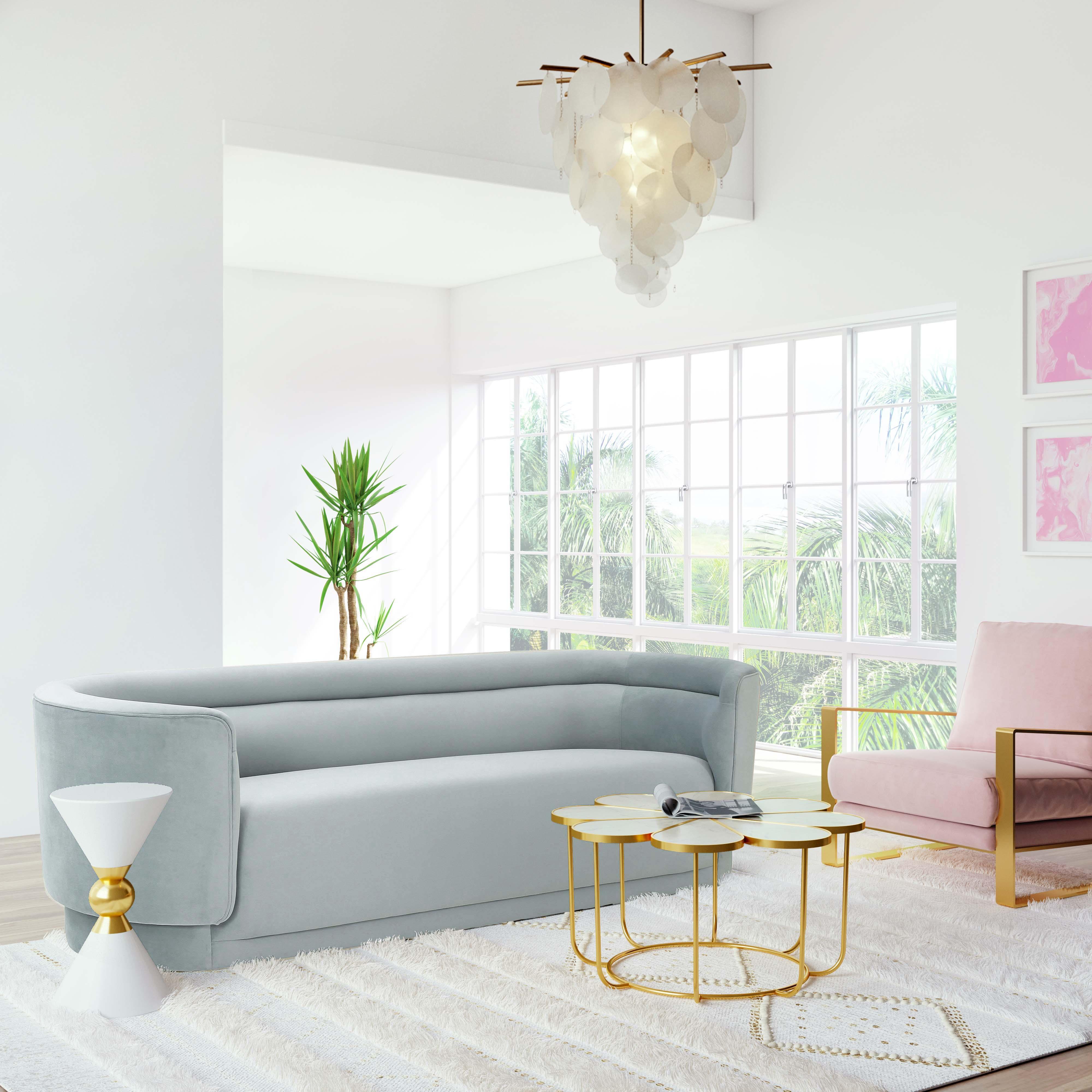 Macie Sea Blue Velvet Sofa - Frankwebs