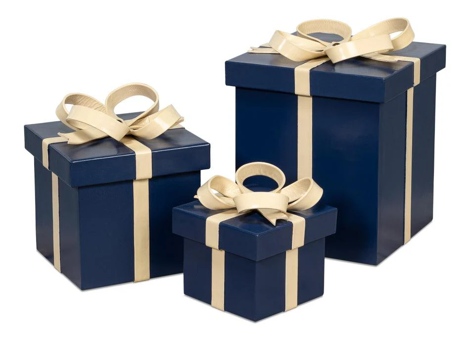 Ferrell Leather Holiday Boxes S/3 Navy - Frankwebs