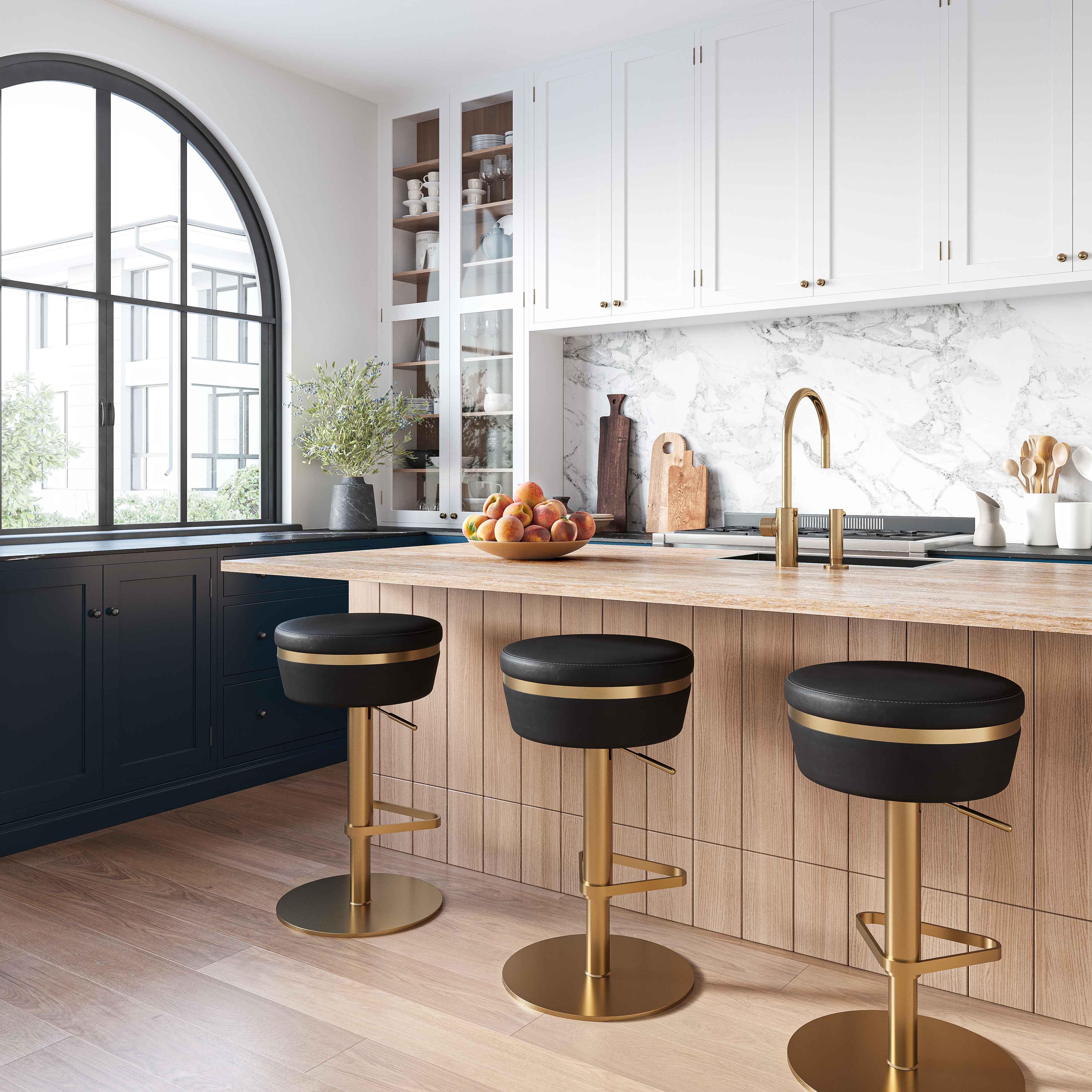 Astro Black and Gold Adjustable Stool - Frankwebs