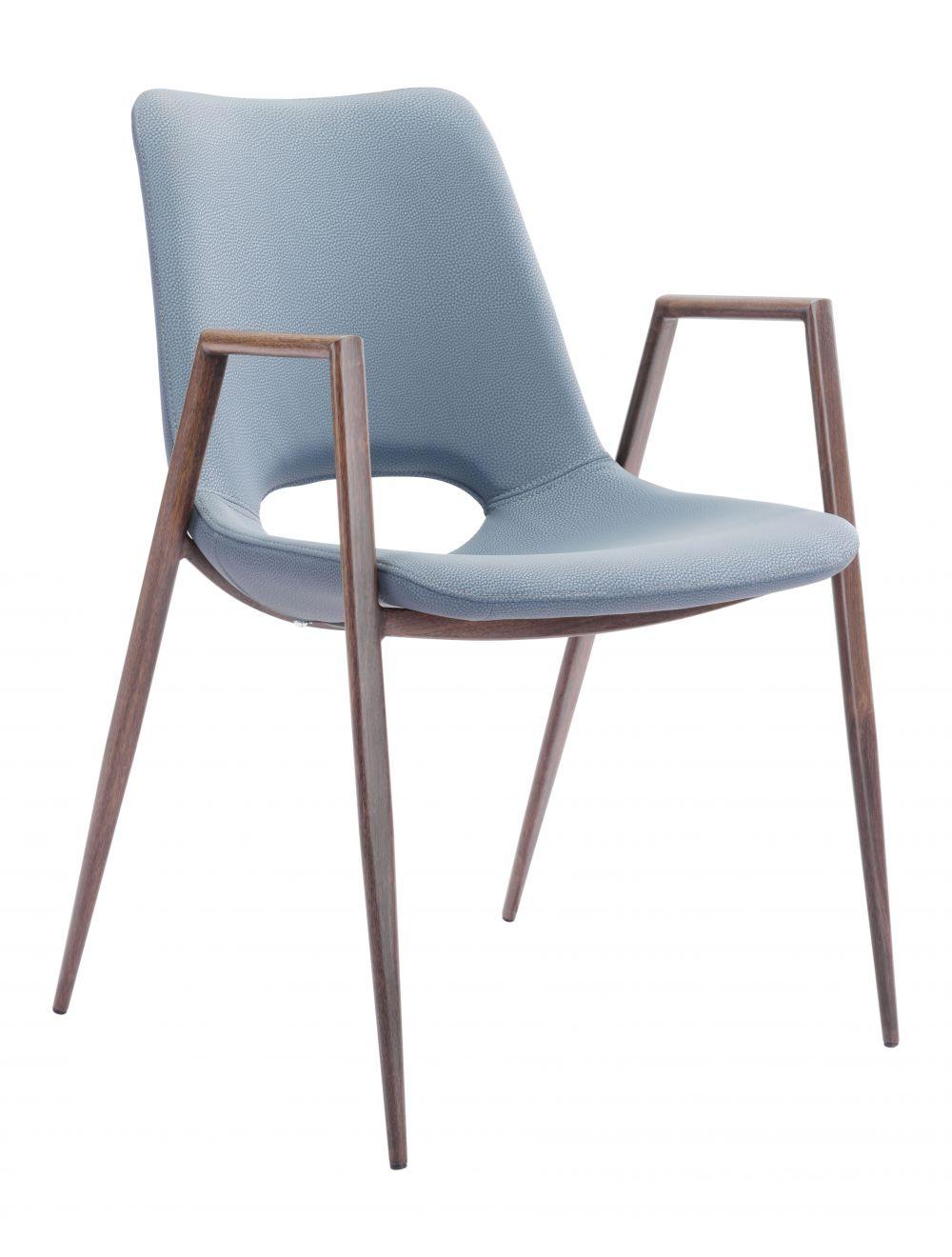 Desi Dining Chair (Set of 2) Gray & Walnut - Frankwebs