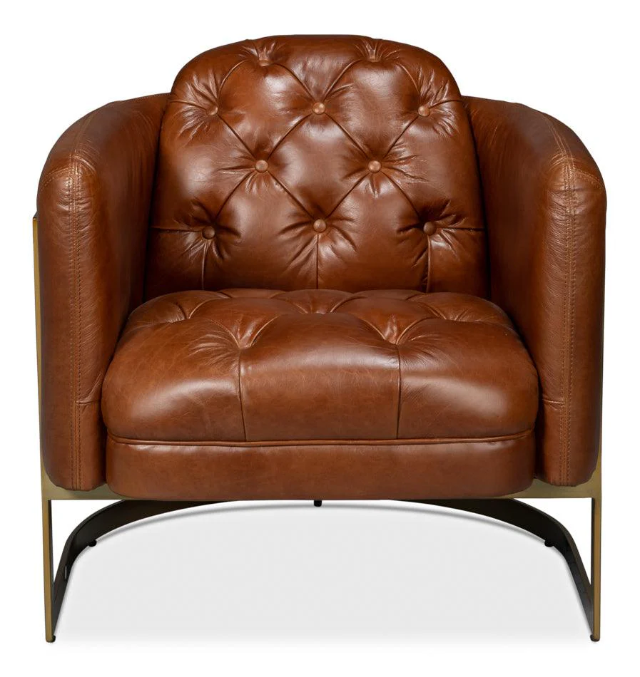 Finn Leather Club Chair - Havana Brown - Frankwebs