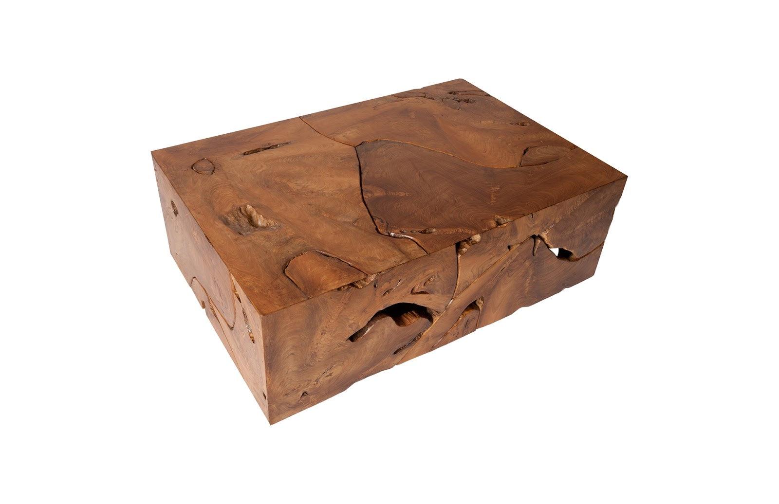 Teak Slice Coffee Table, Rectangle - Frankwebs