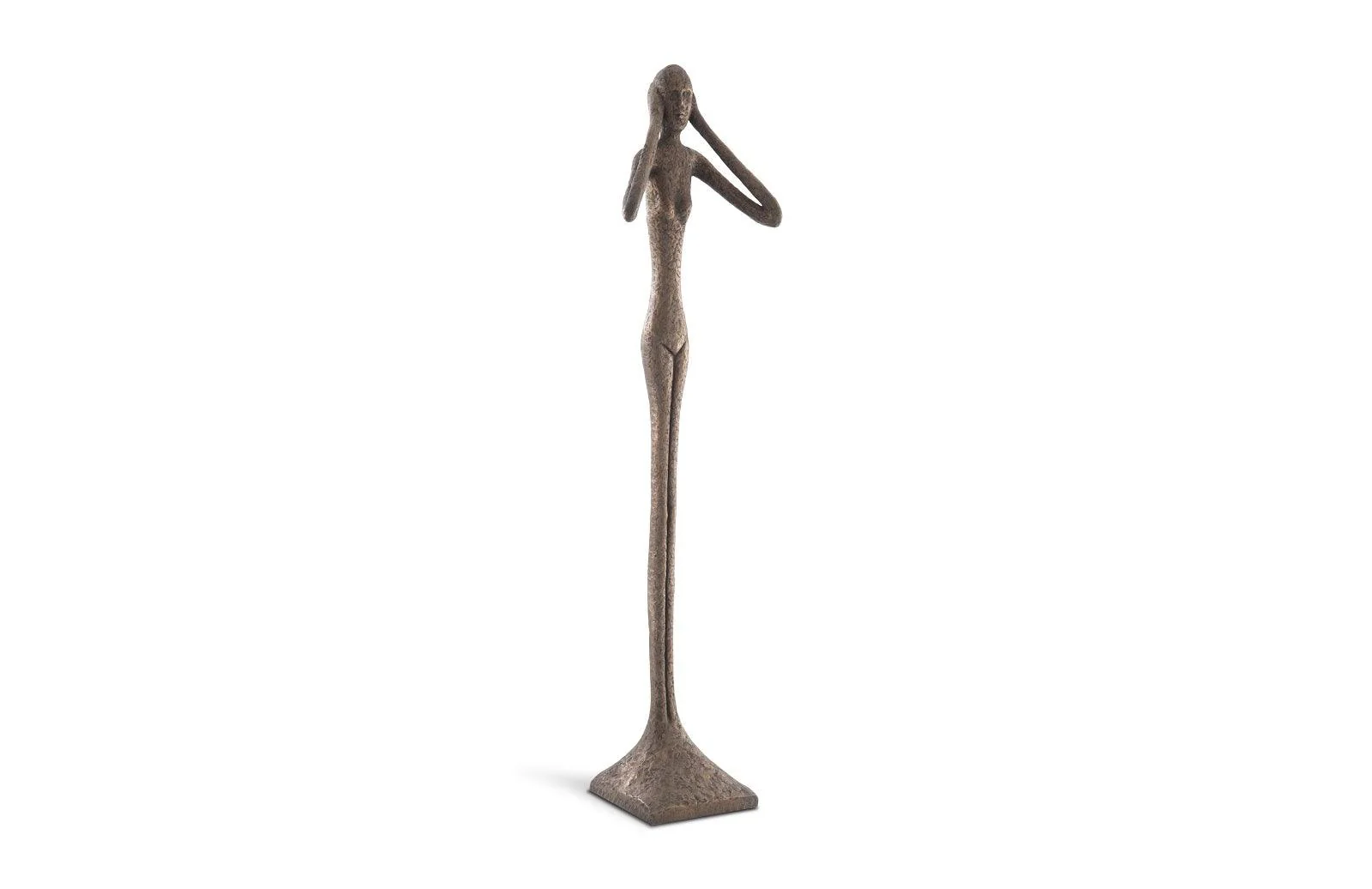 Hear No Evil Slender Sculpture, Large, Resin, Bronze Finish - Frankwebs