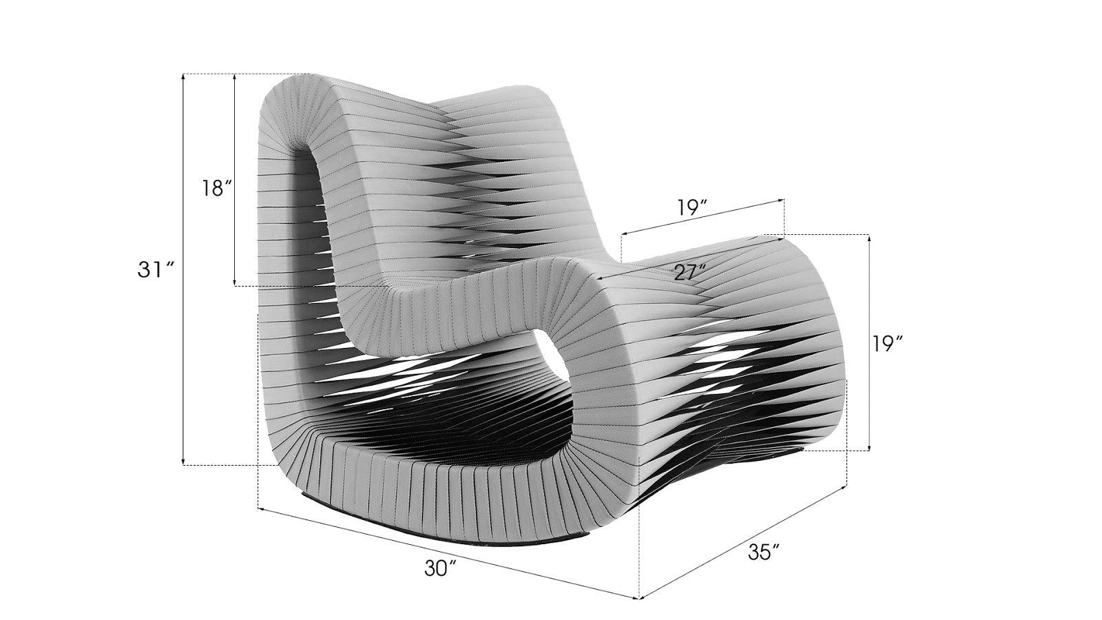 Seat Belt Rocking Chair, Gray/Black - Frankwebs