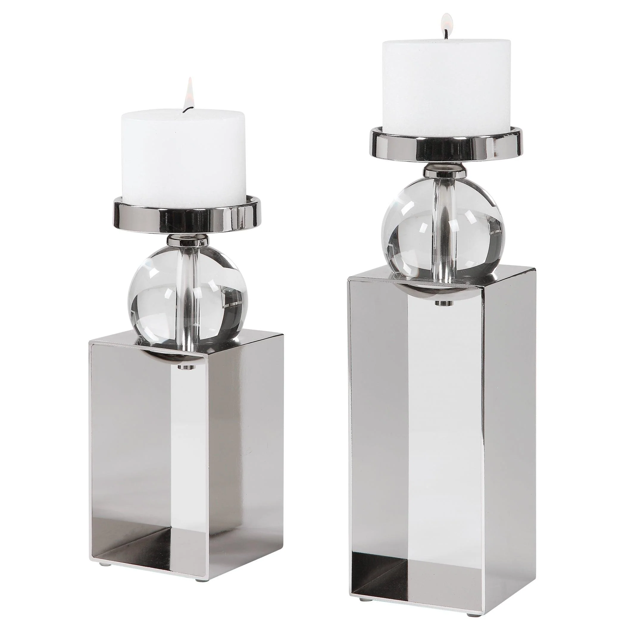 LUCIAN NICKEL CANDLEHOLDERS, SET/2 - Frankwebs