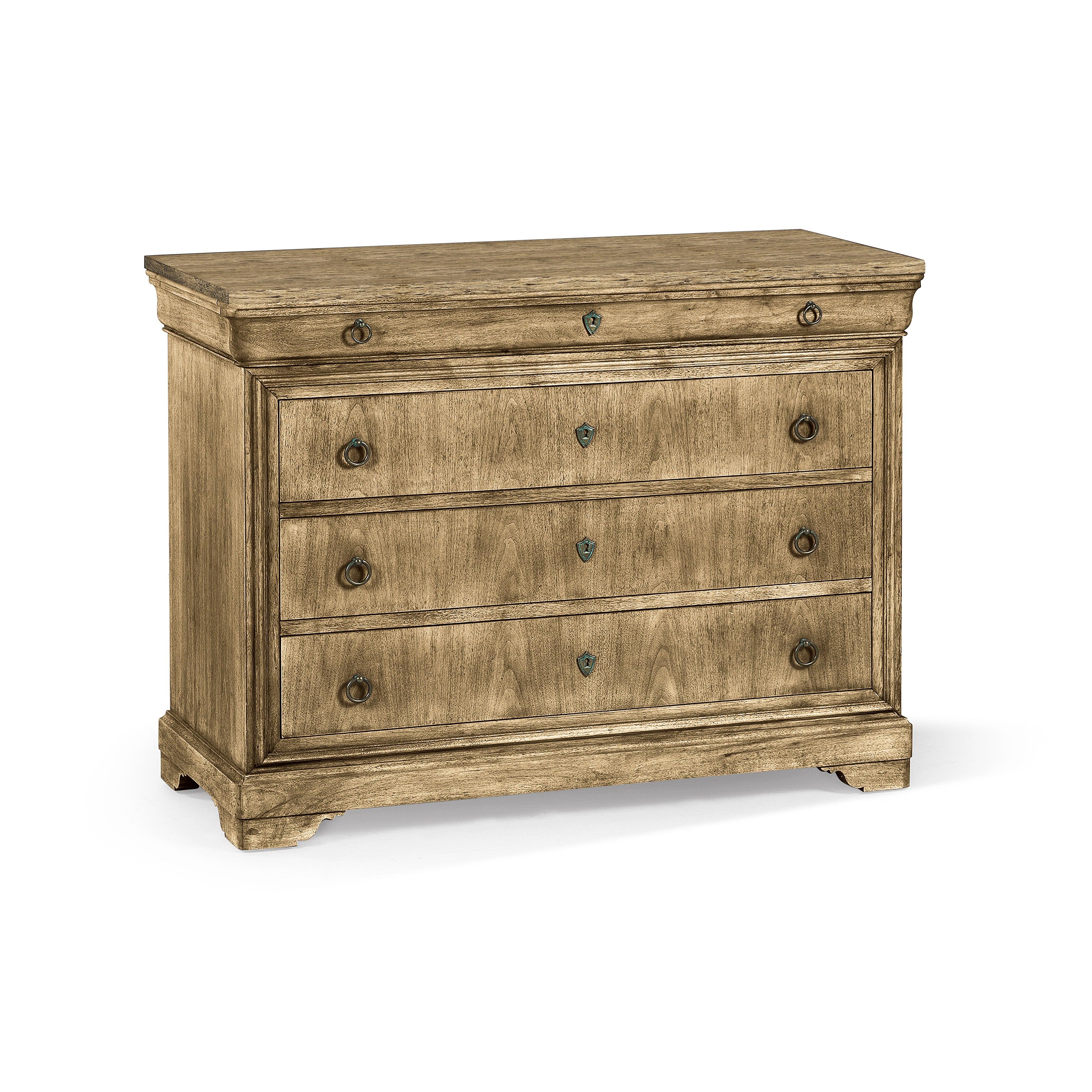 Timeless Entropy Louis Phillipe Drawer Chest in Stripped Brown Chestnut 46