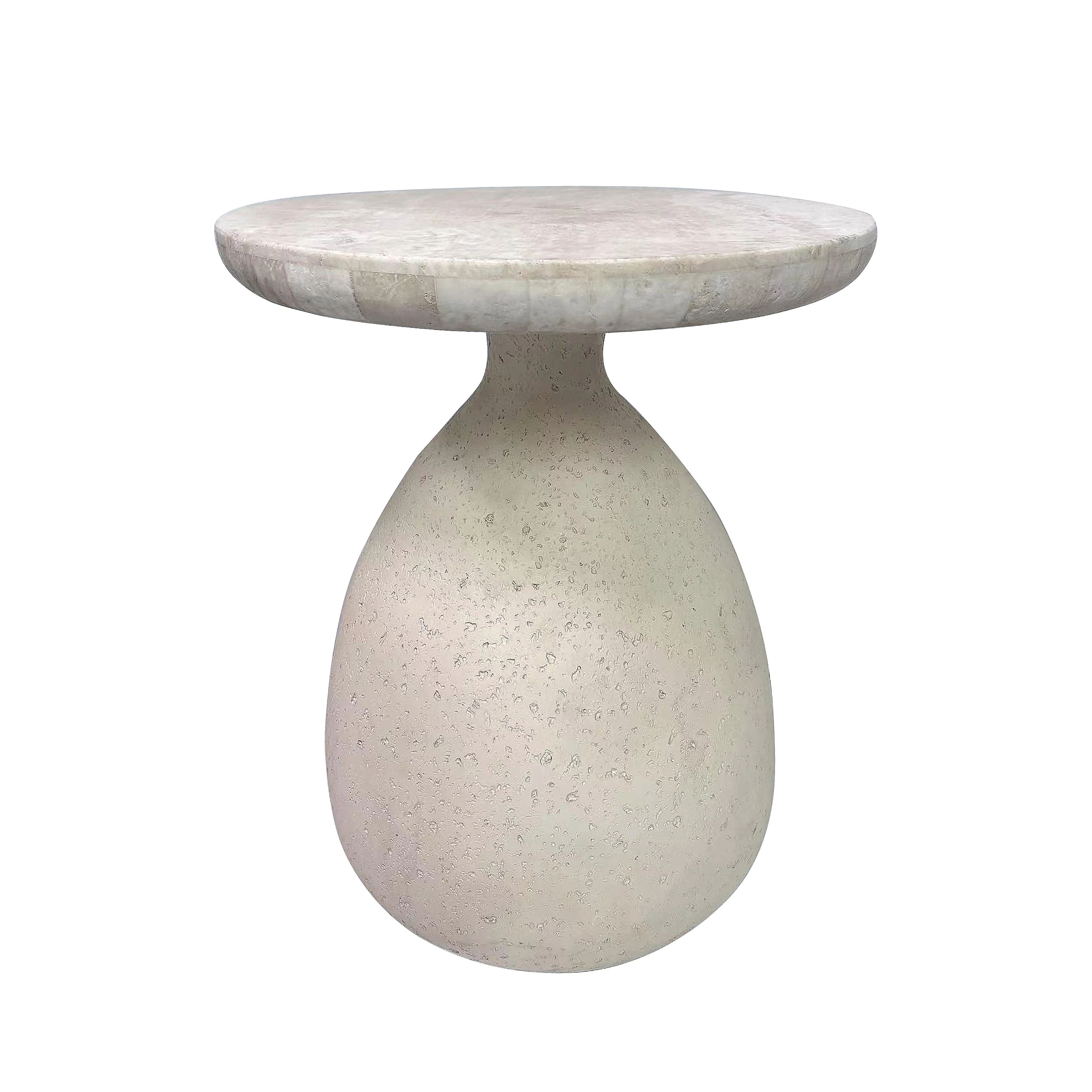 Gina Cream Travertine Side Table - Frankwebs
