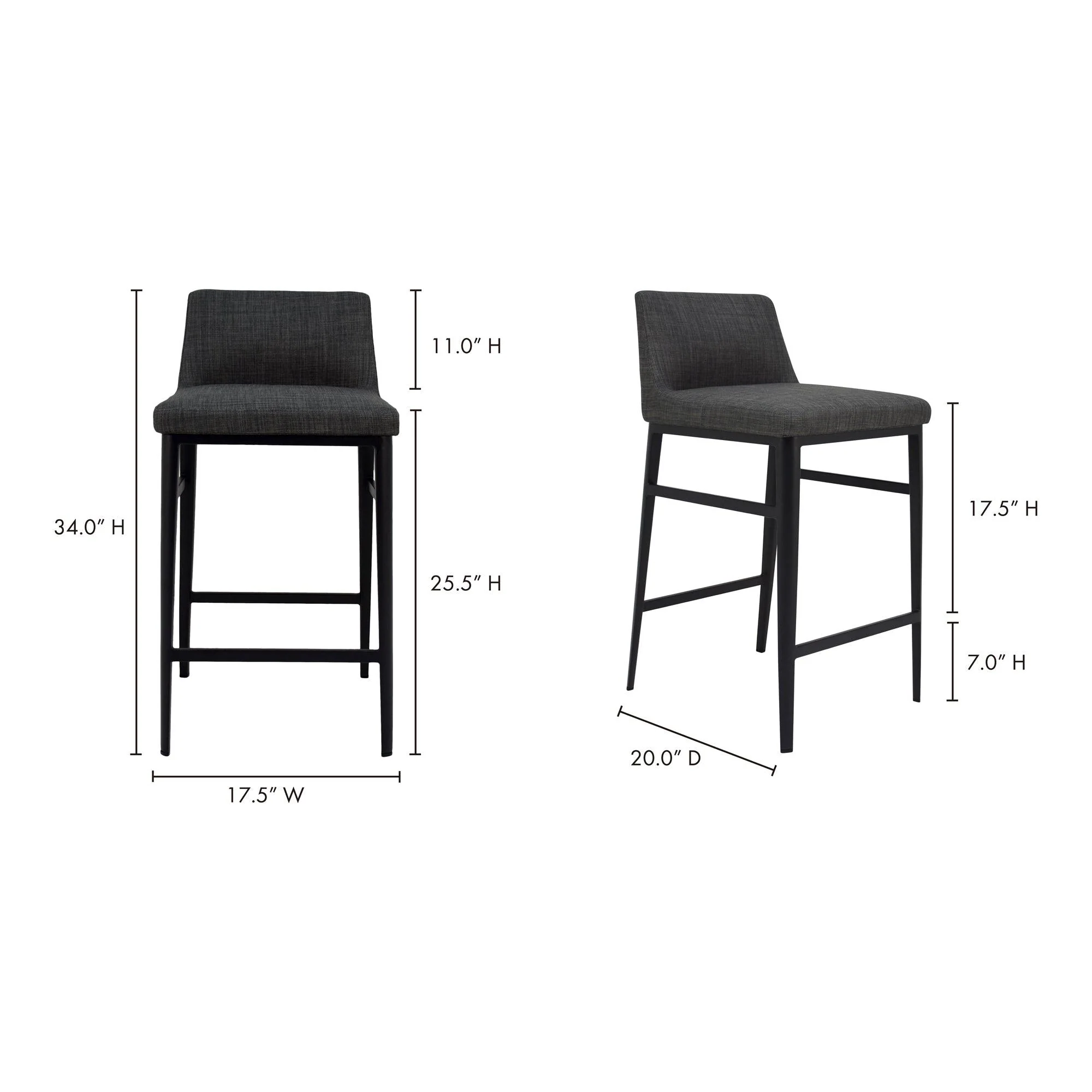 Baron Counter Stool Charcoal - Frankwebs