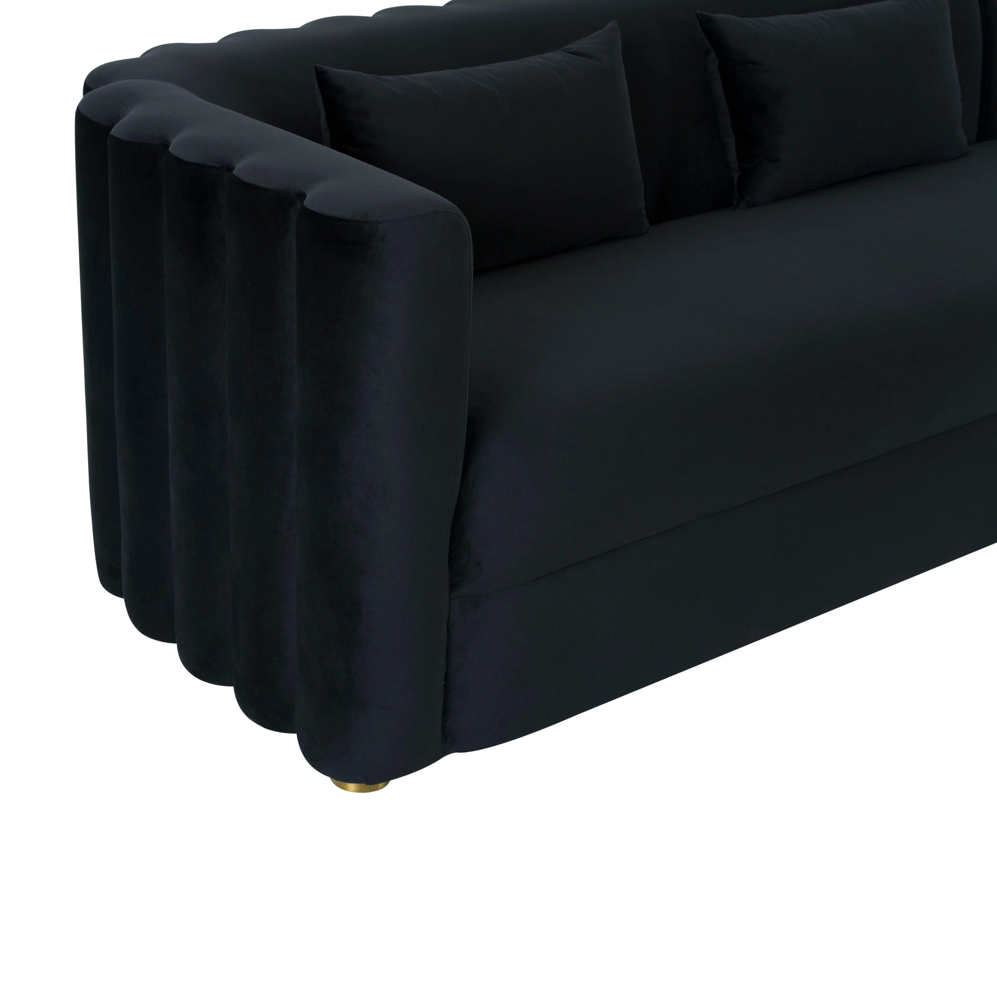 Callie Black Velvet Sectional - RAF - Frankwebs