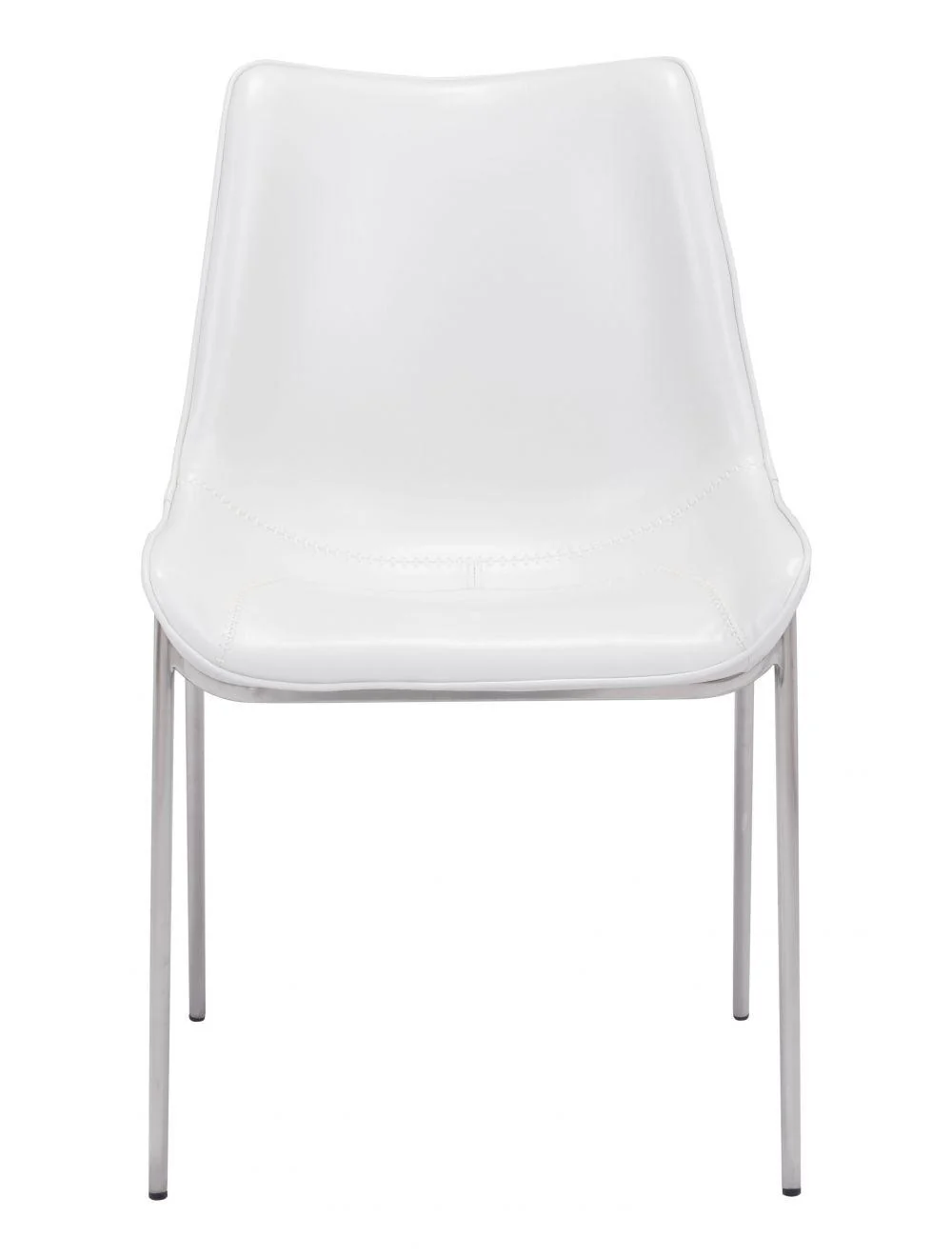 Magnus Dining Chair (Set of 2) White & Silver - Frankwebs