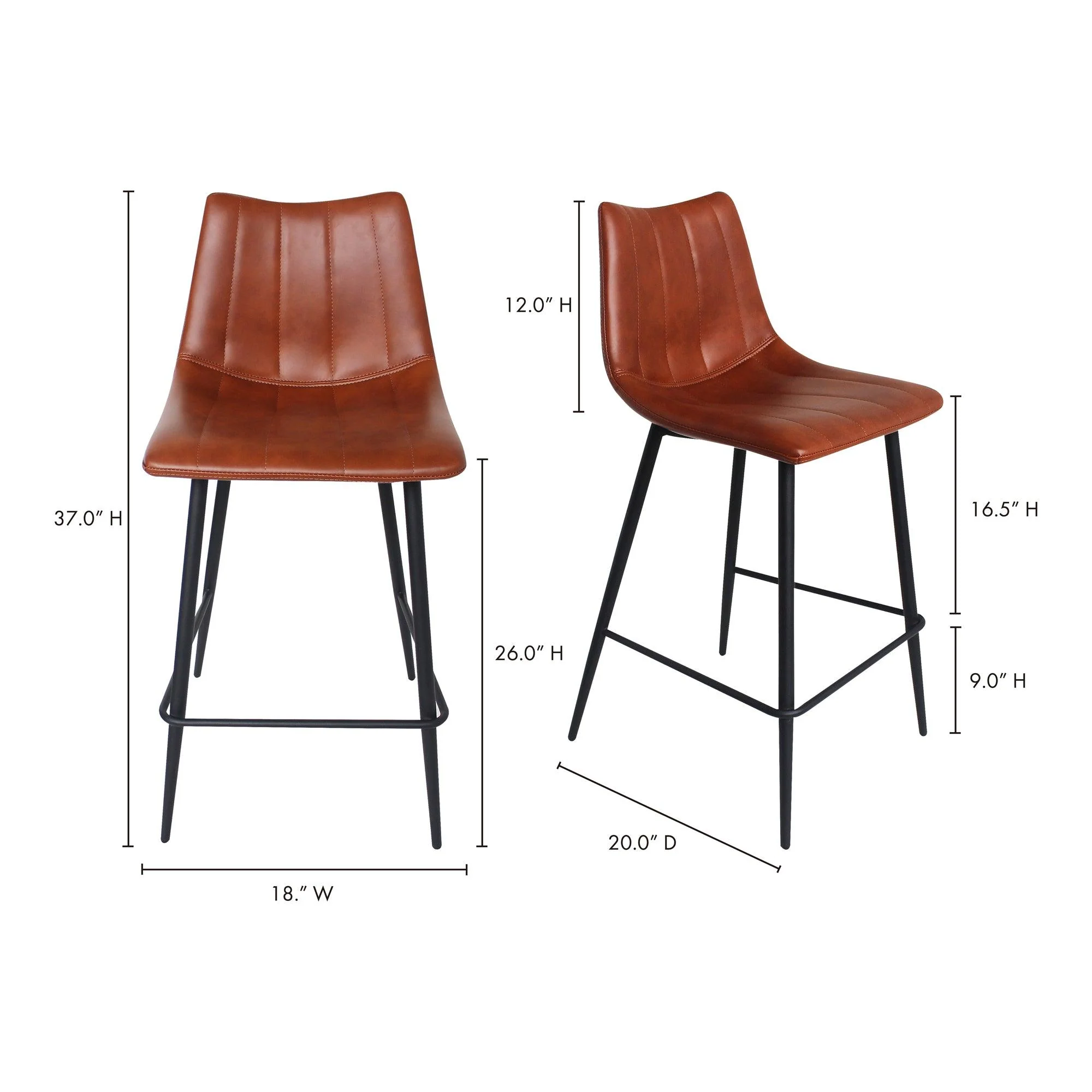 Alibi Counter Stool Brown - Set Of Two - Frankwebs