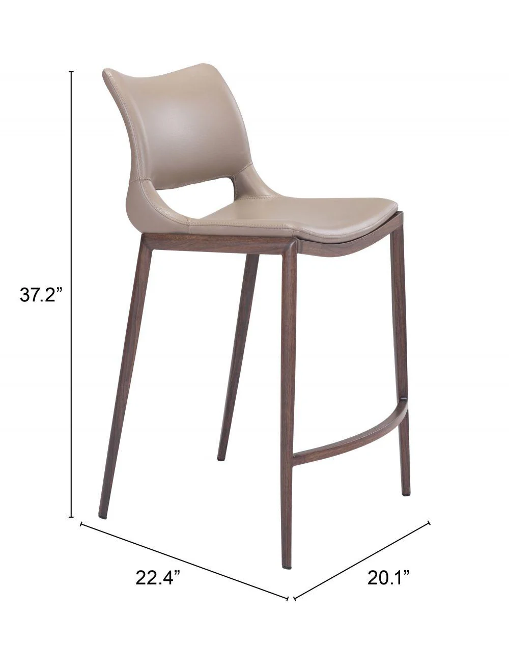 Ace Counter Chair (Set of 2) Gray & Walnut - Frankwebs