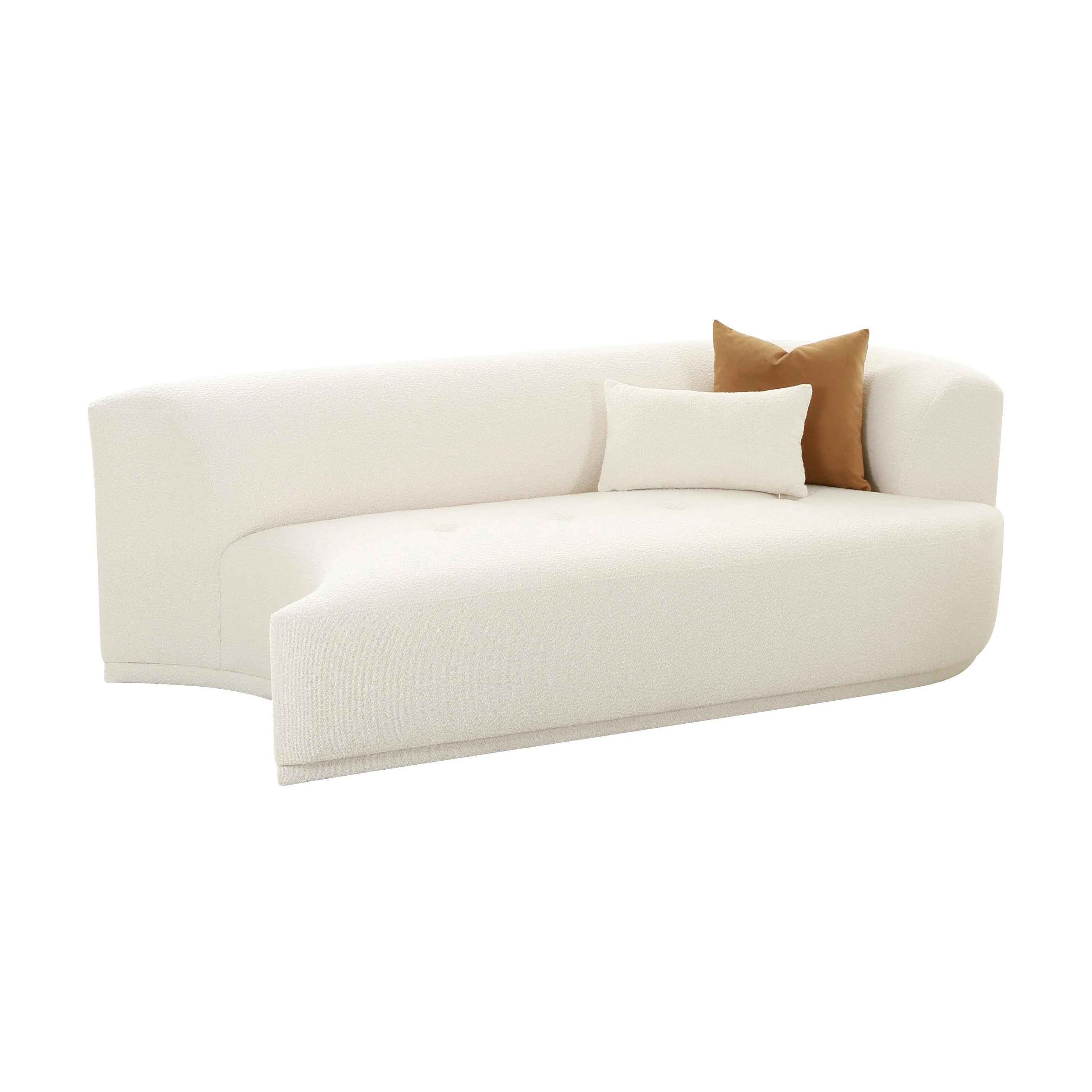Fickle Cream Boucle Modular RAF Loveseat - Frankwebs