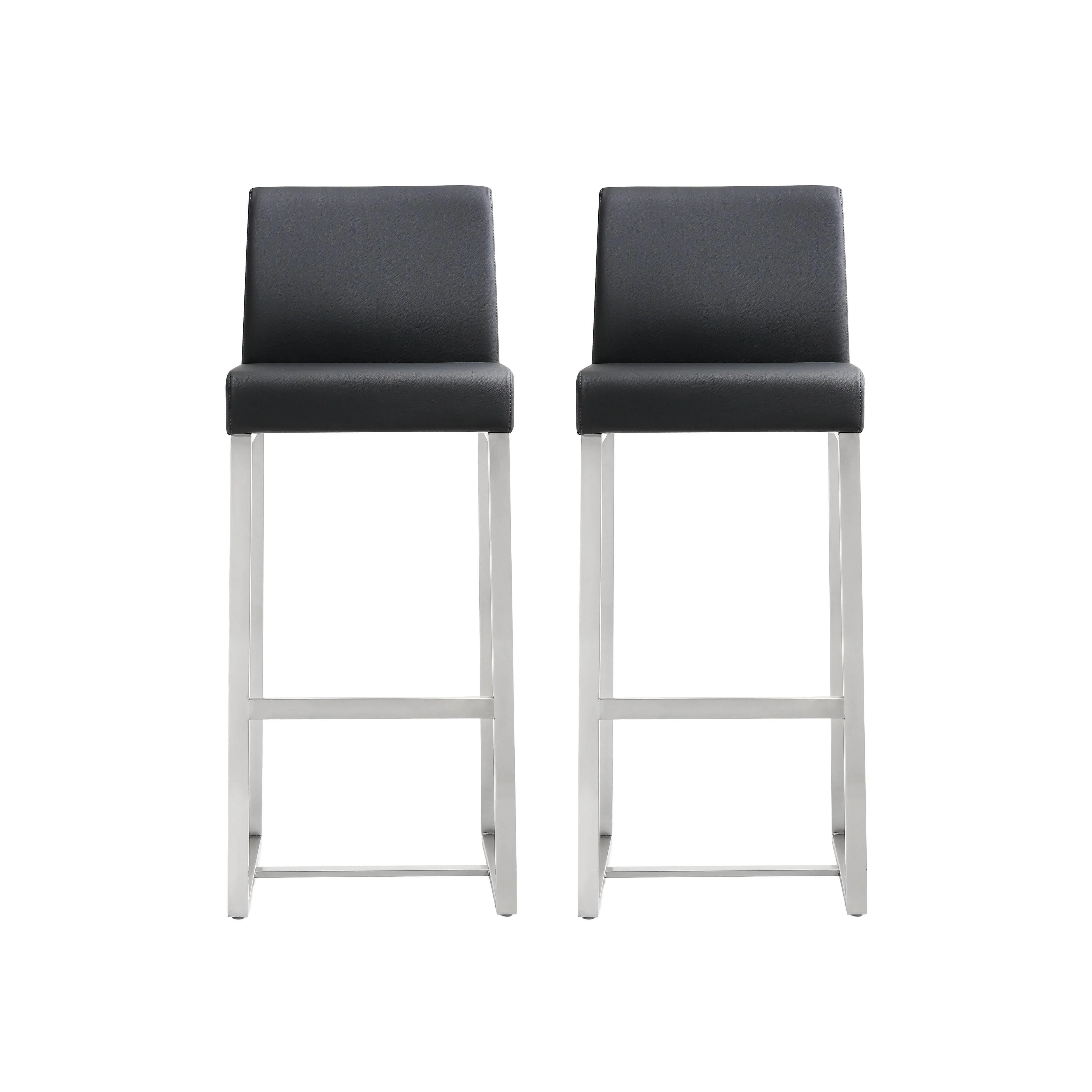 Denmark Black Stainless Steel Barstool (Set of 2) - Frankwebs