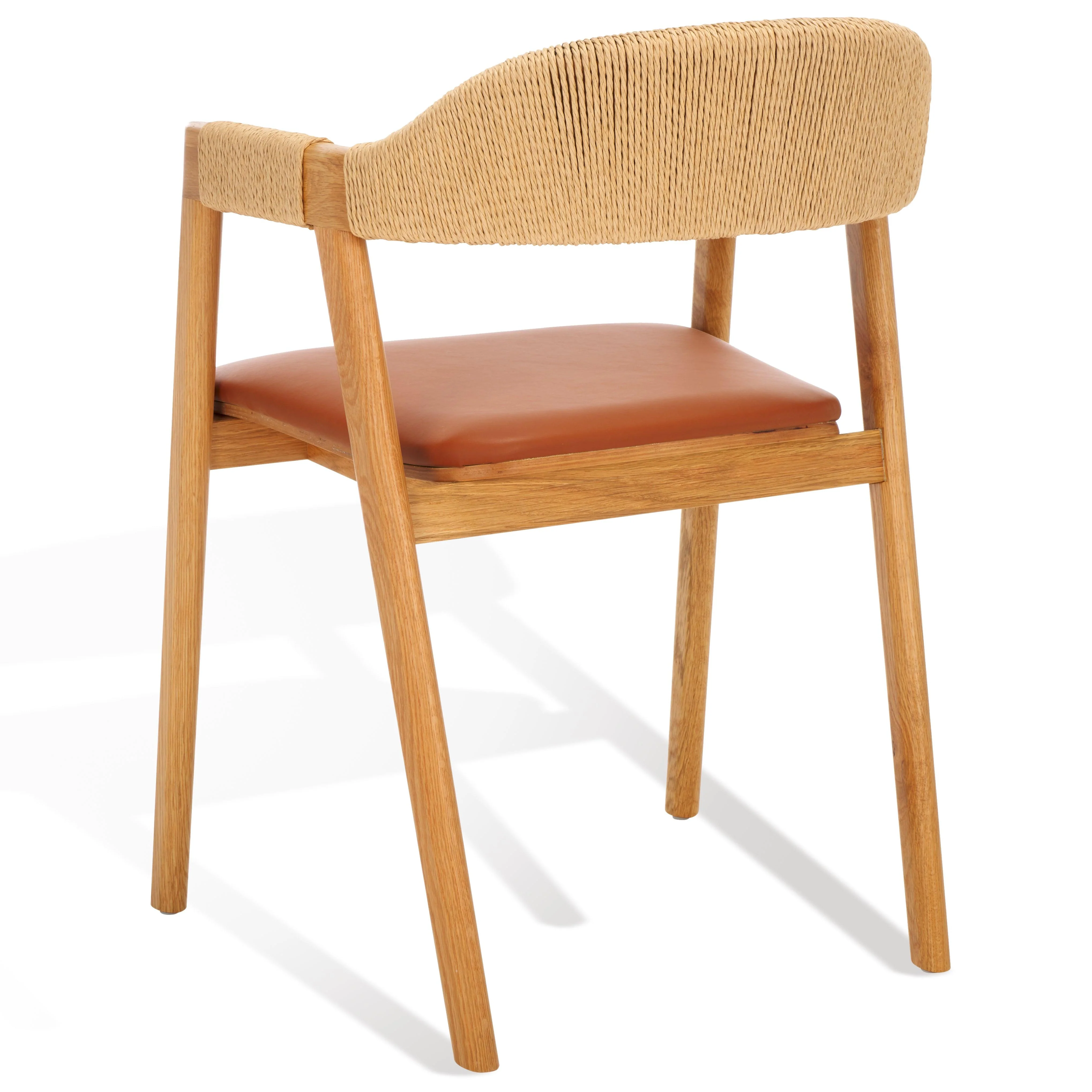 EAMON LEATHER AND CANE DINING CHAIR - Frankwebs