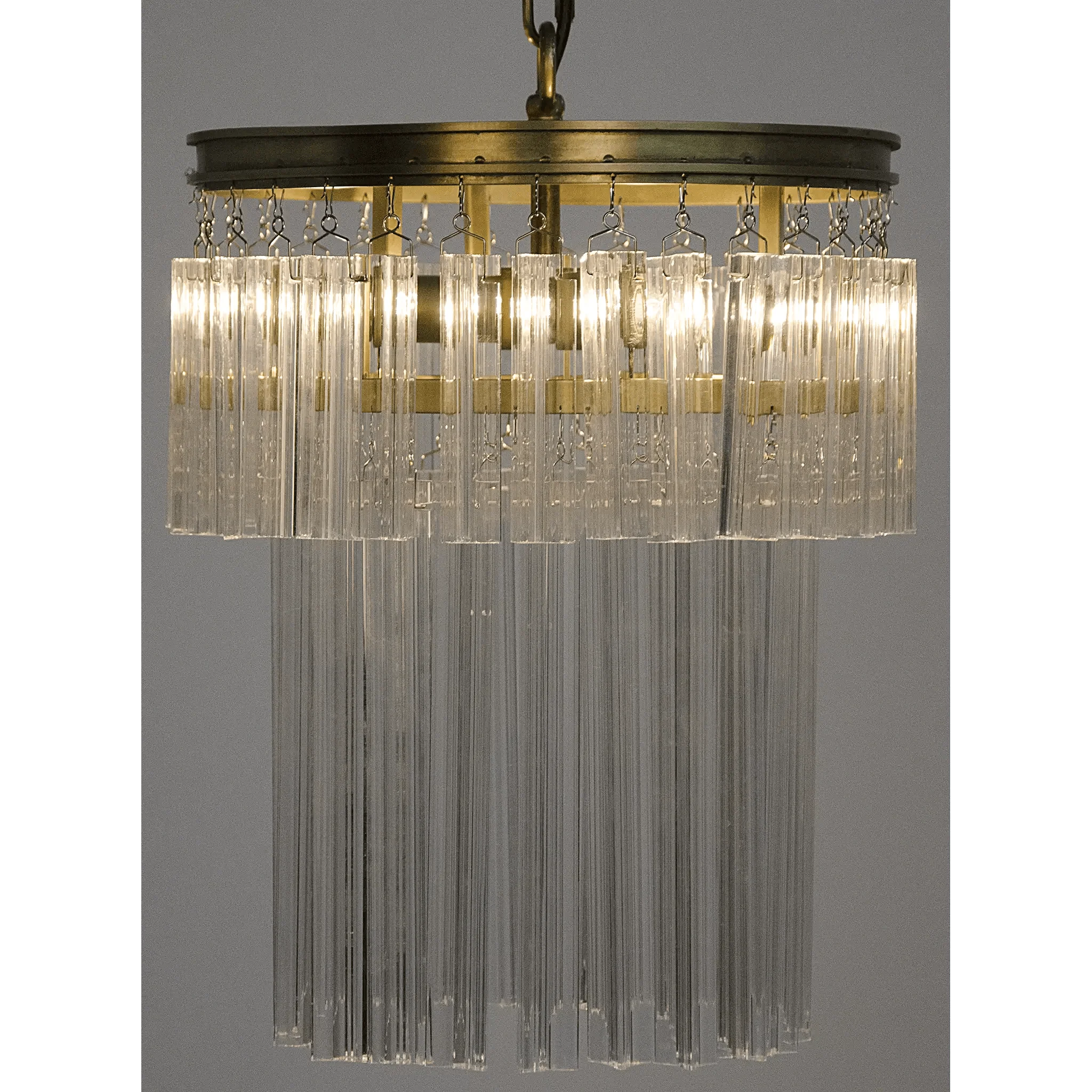 Toby Chandelier, Antique Brass and Crystal - Frankwebs