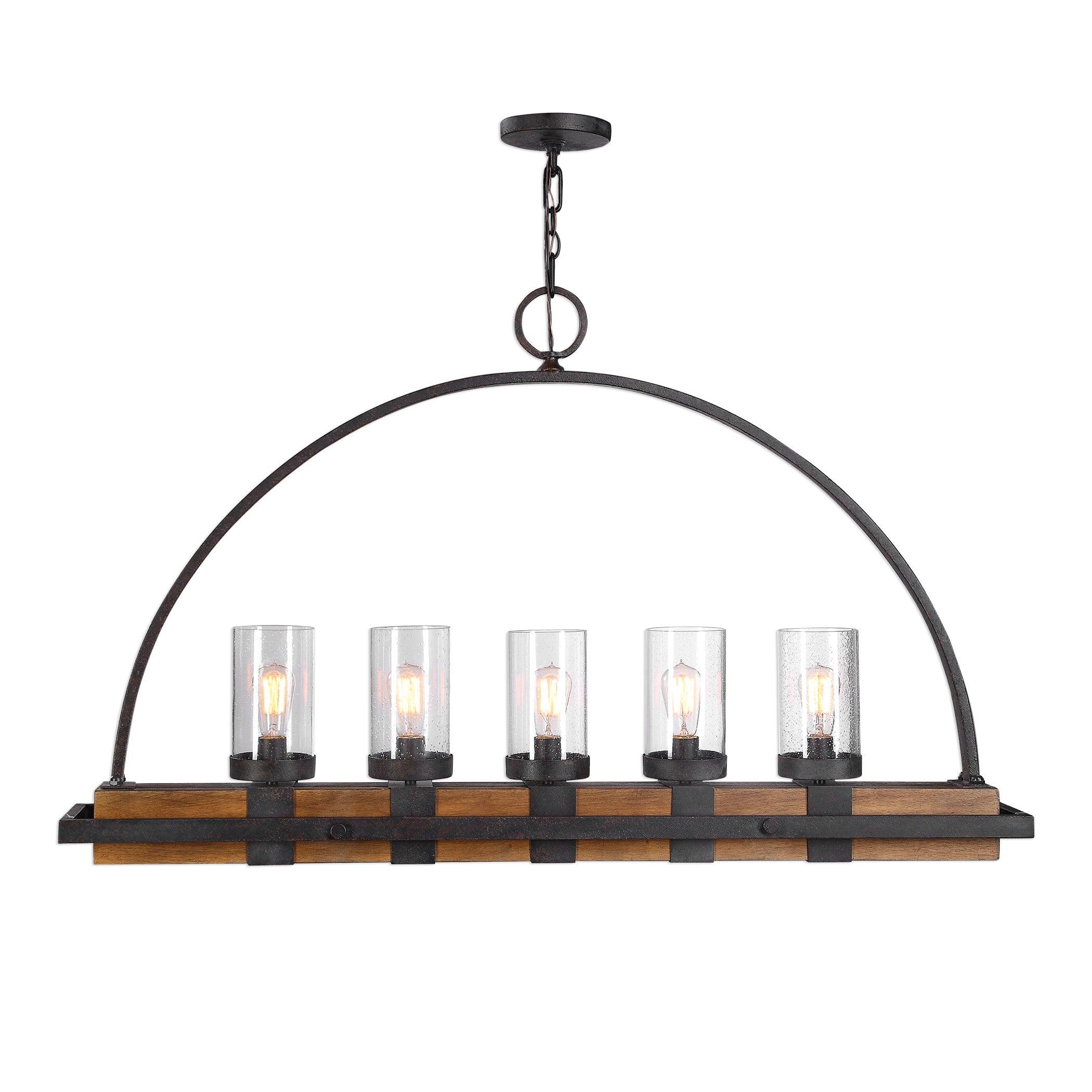 ATWOOD 5 LIGHT RUSTIC LINEAR CHANDELIER - Frankwebs