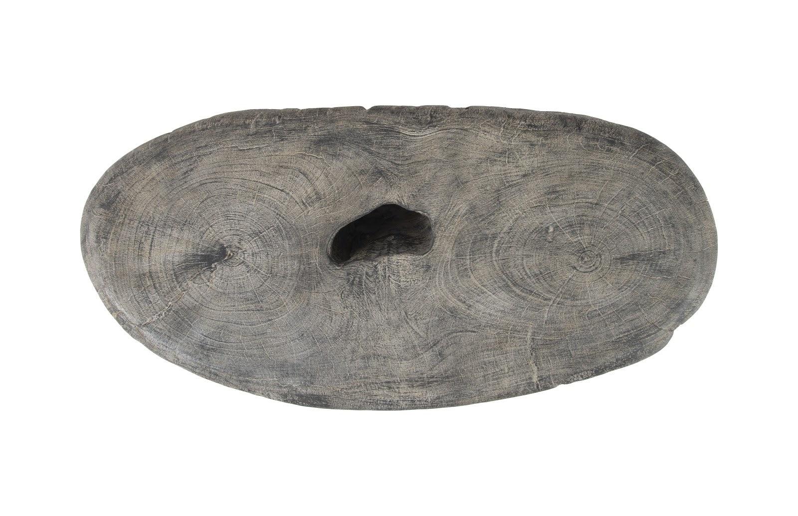 Cast Organic River Stone Coffee Table, Resin, Faux Gray Stone - Frankwebs