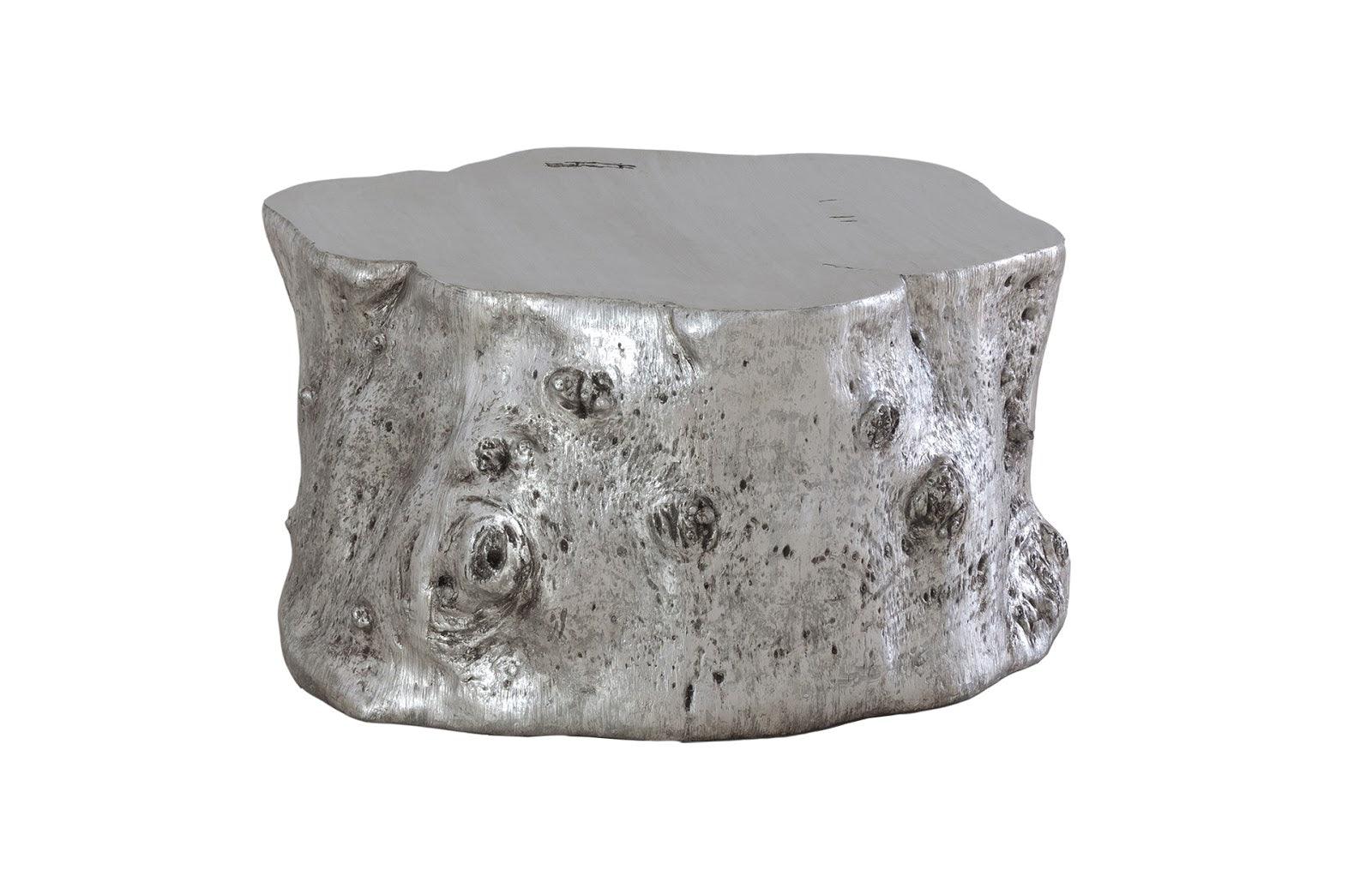Log Coffee Table, Silver Leaf - Frankwebs