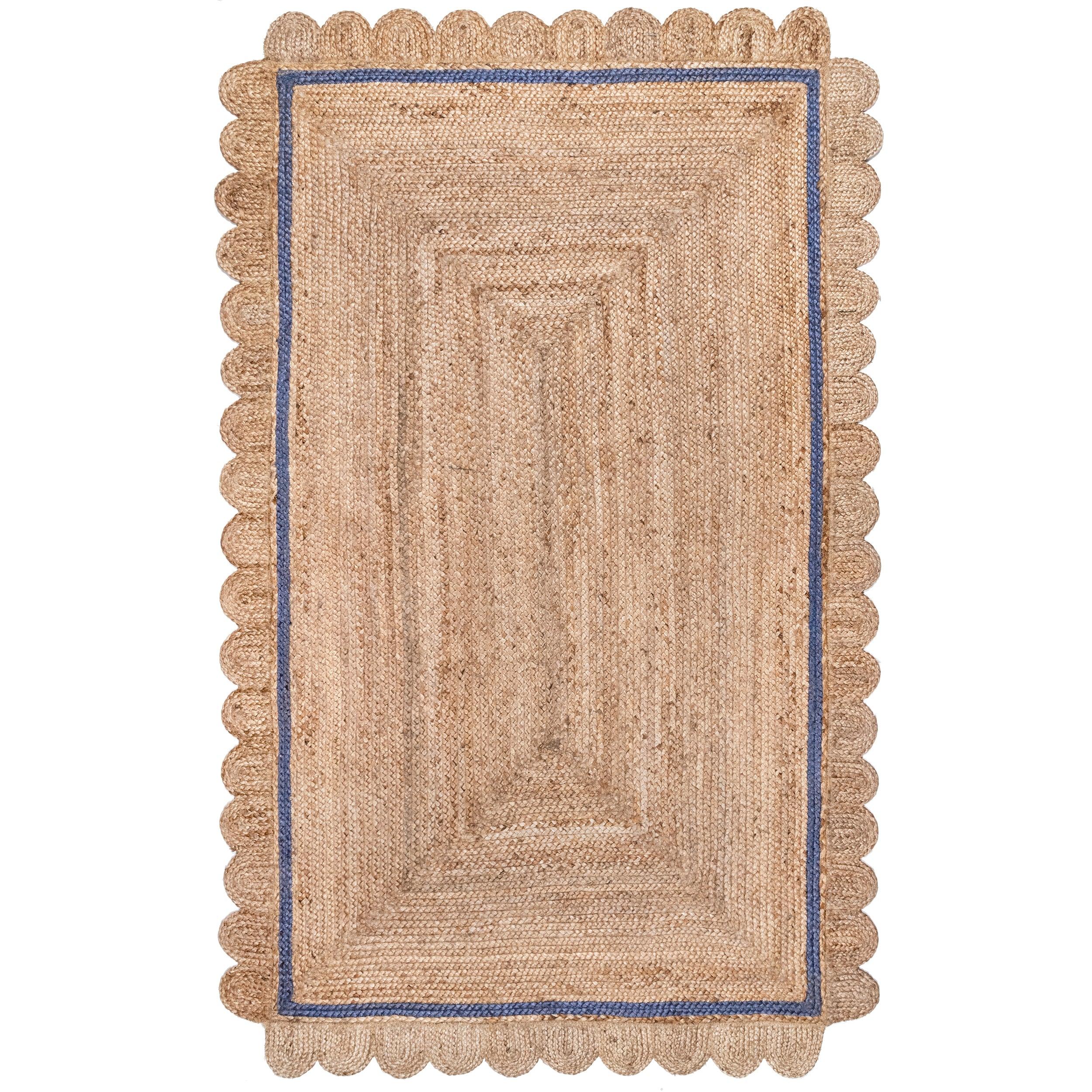 Tera Petals Braided Jute Area Rug - Frankwebs