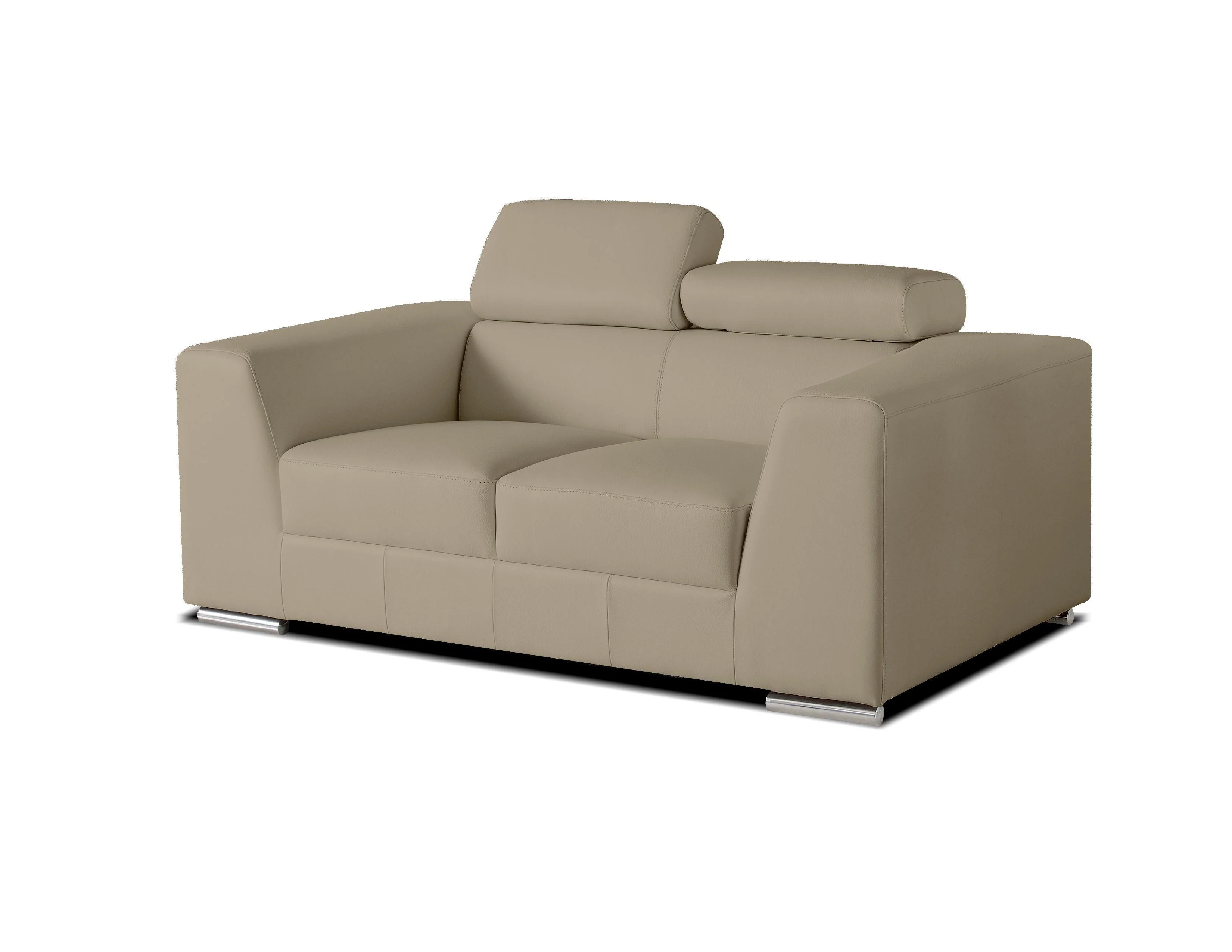 ICON Loveseat Adjustable Headreat / Polished Steel Legs - Frankwebs