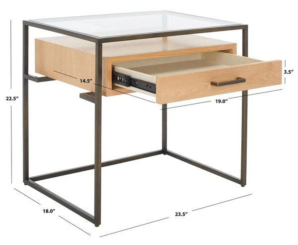 CAELAN GLASS SIDE TABLE - Frankwebs