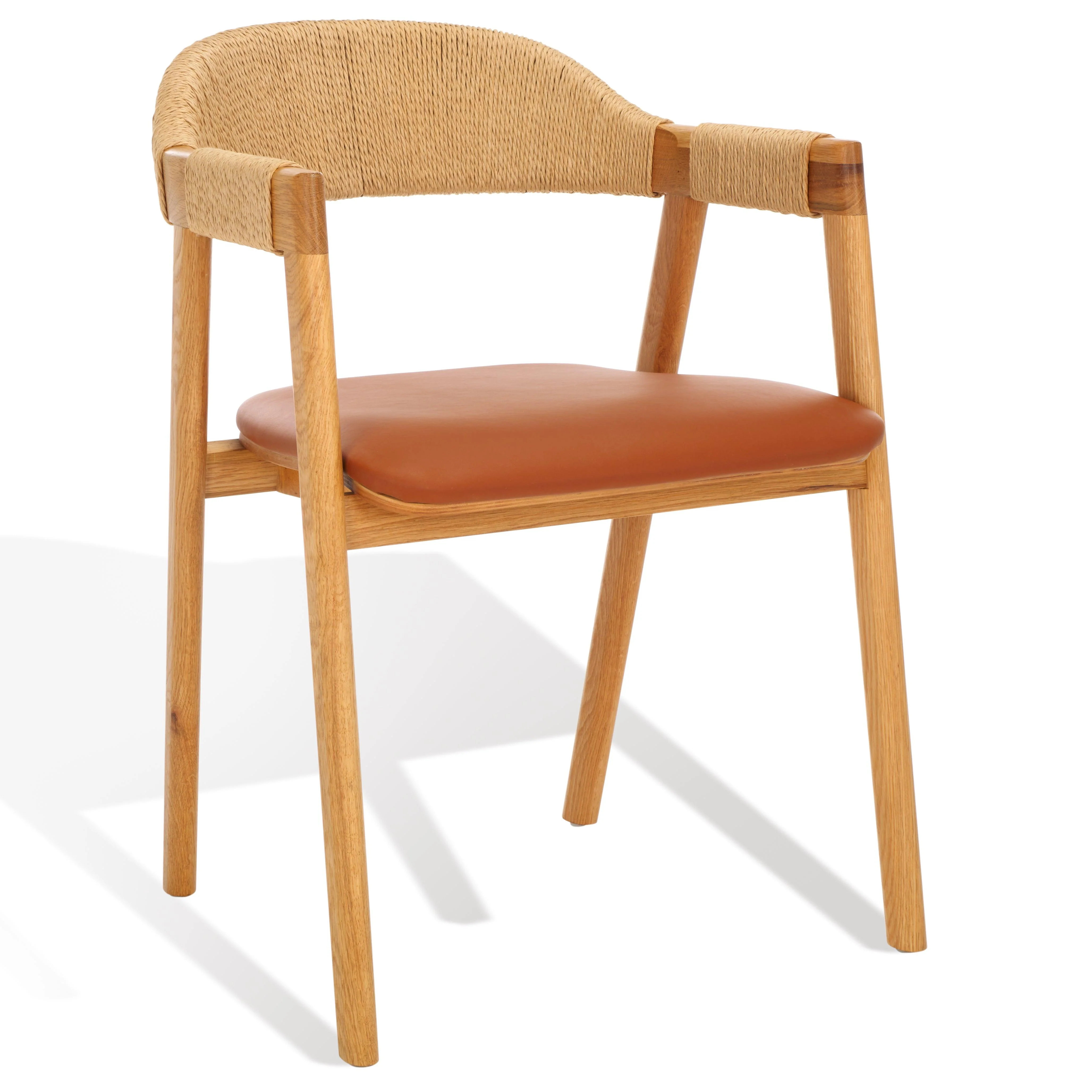 EAMON LEATHER AND CANE DINING CHAIR - Frankwebs