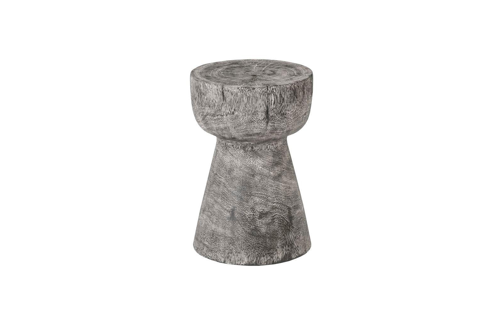Curved Wood Stool, Thin, Gray Stone - Frankwebs