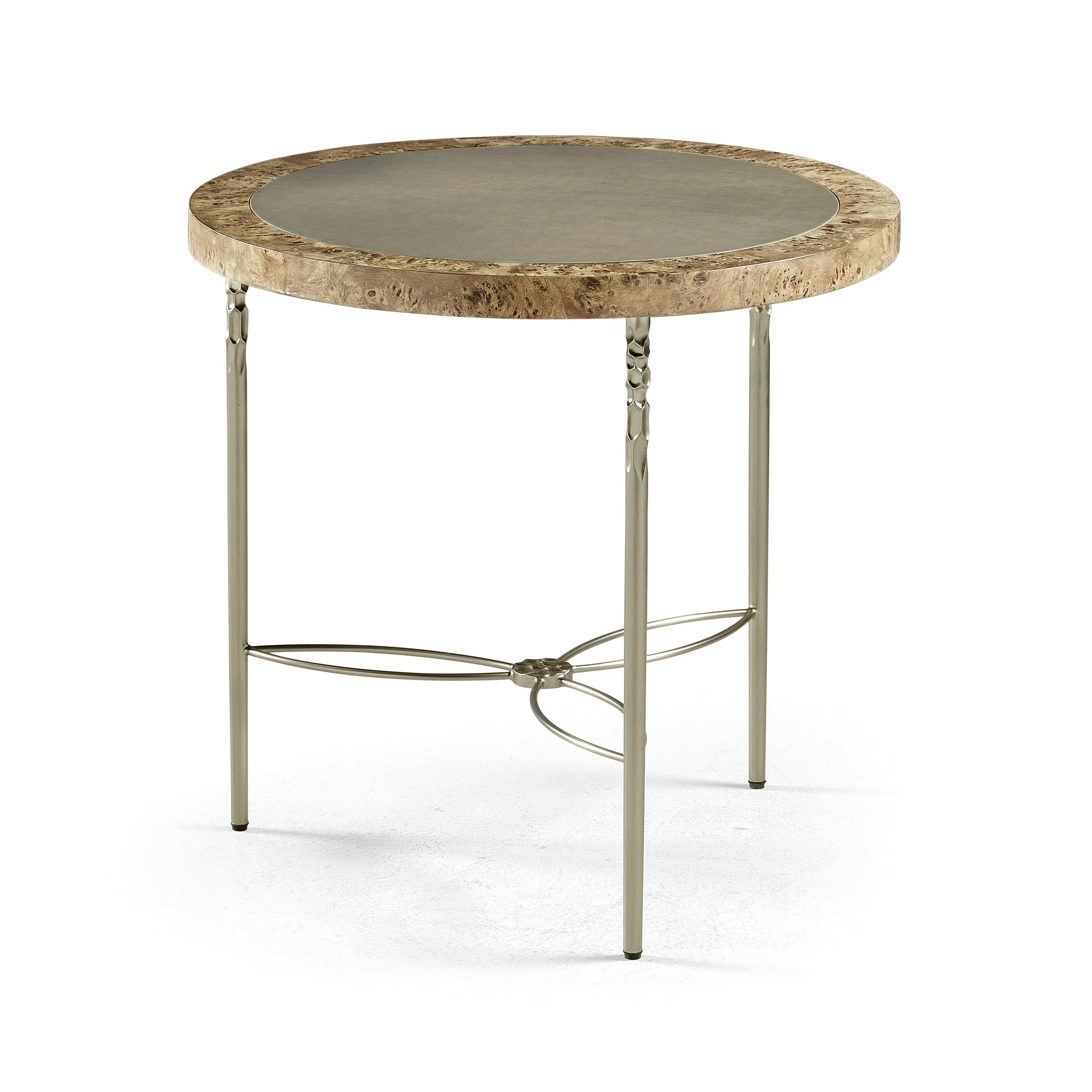 Reimagined Fulgurite Round Side Table w/Brass Base - Frankwebs