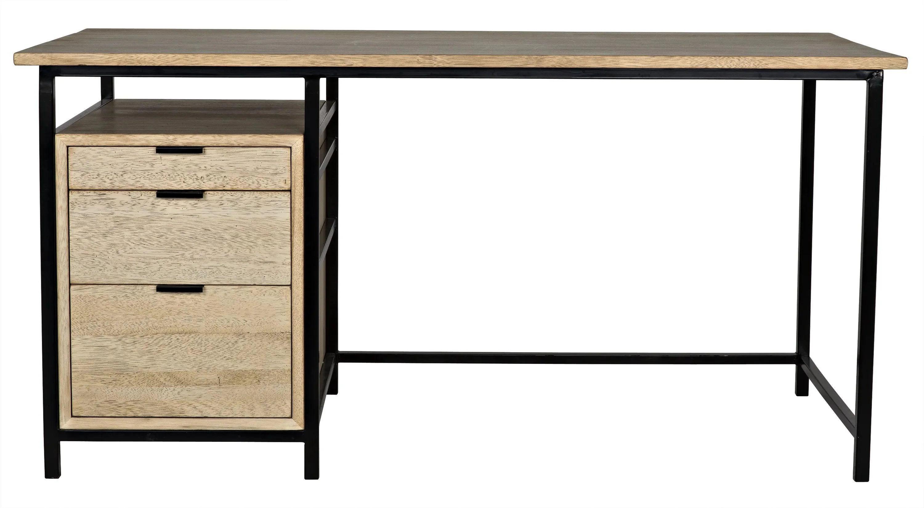 Nabucco Desk, Bleached Walnut and Steel - Frankwebs