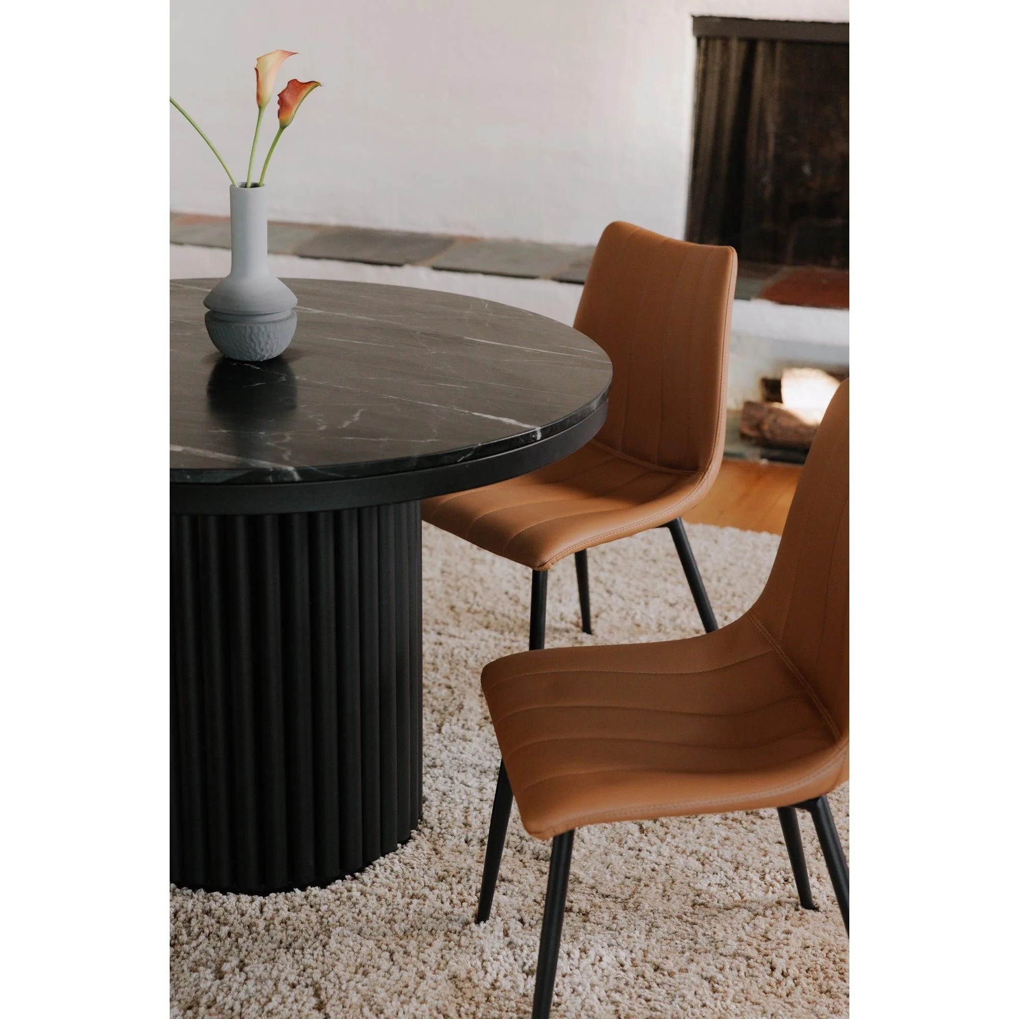 Tower Dining Table Black Marble - Frankwebs