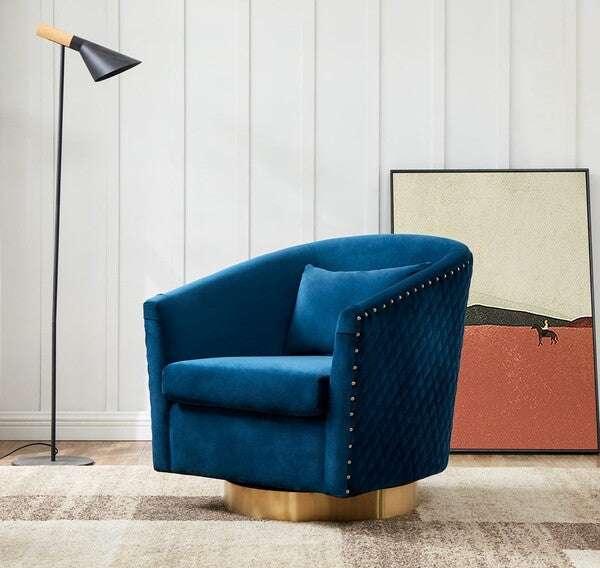 CLARA QUILTED SWIVEL TUB CHAIR - Frankwebs