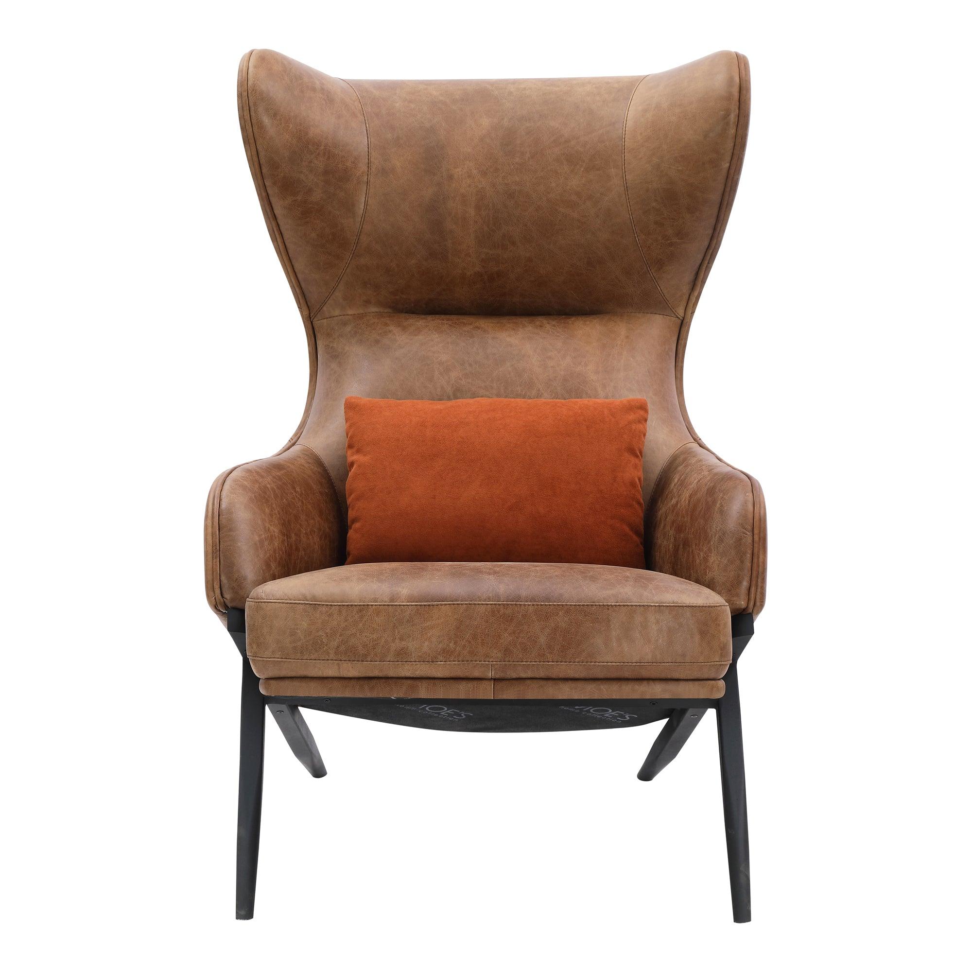Amos Leather Accent Chair Open Road Brown Leather - Frankwebs