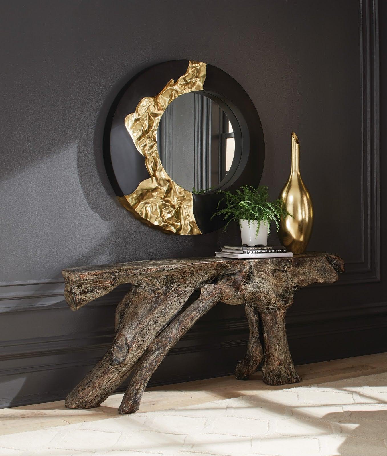 Mercury Mirror, Black, Gold Leaf - Frankwebs