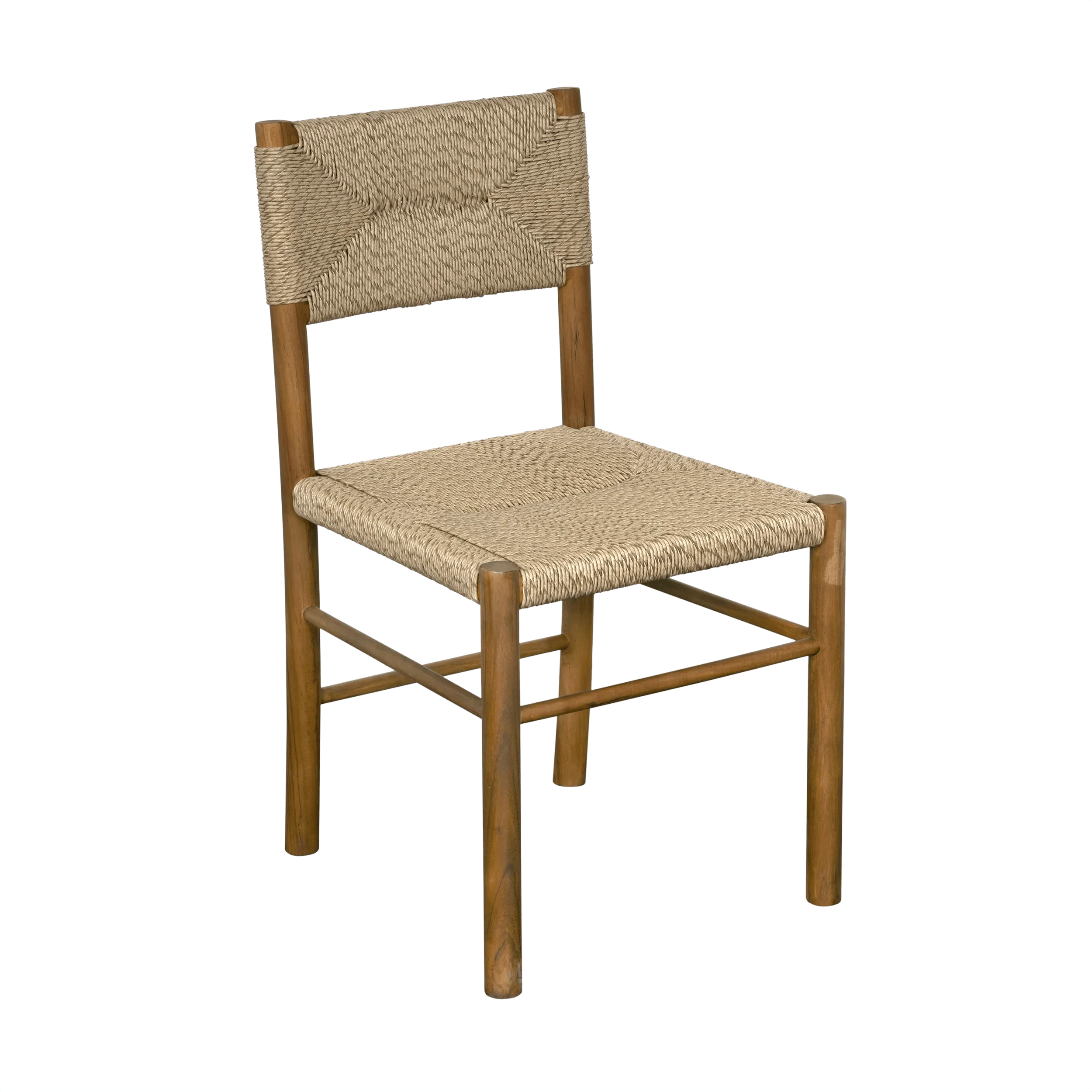 Franco Side Chair, Teak with Synthetic Woven - Frankwebs