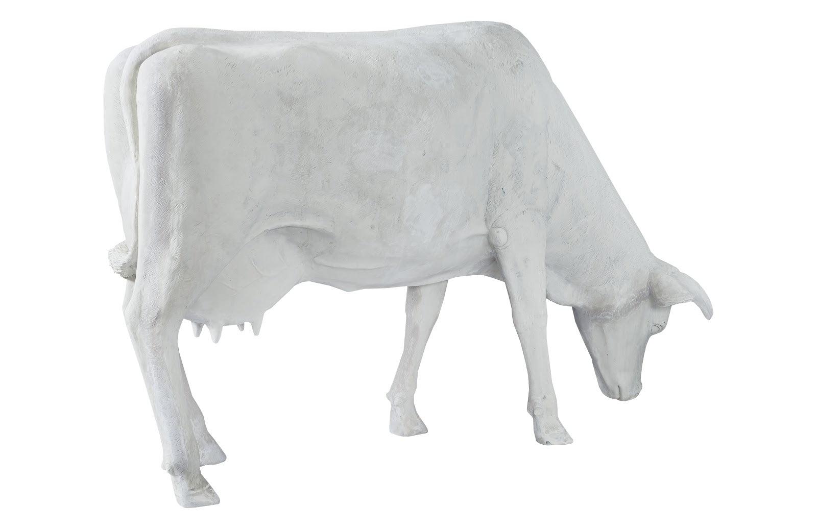 Life Size Cow, Grazing, Off White - Frankwebs