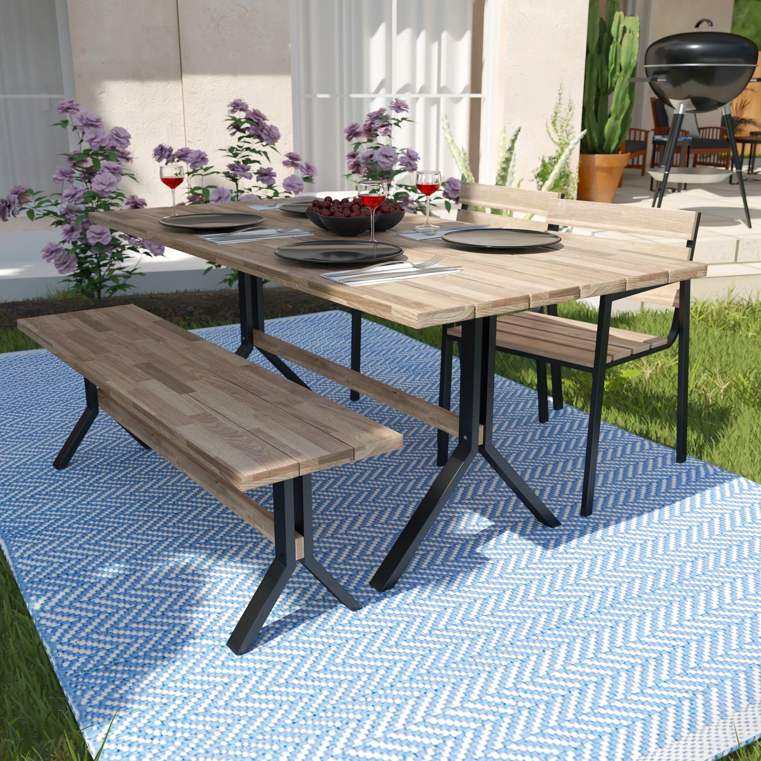 Standlake Slatted Outdoor Dining Table - Frankwebs