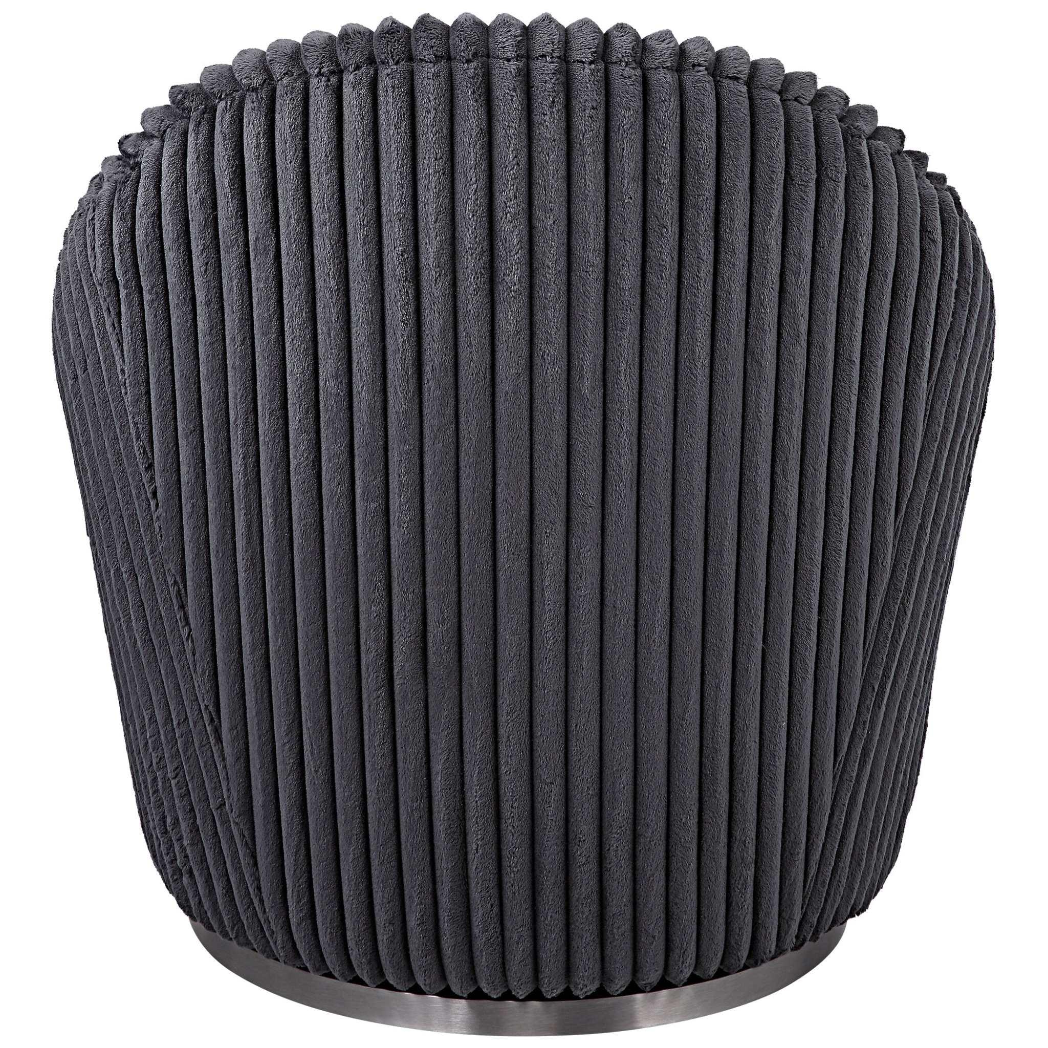 Crue Gray Fabric Swivel Chair - Frankwebs