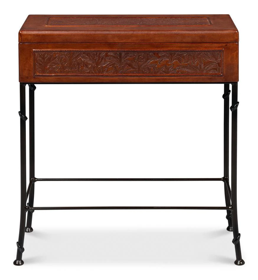 Botanical Leather Box On Stand - Frankwebs