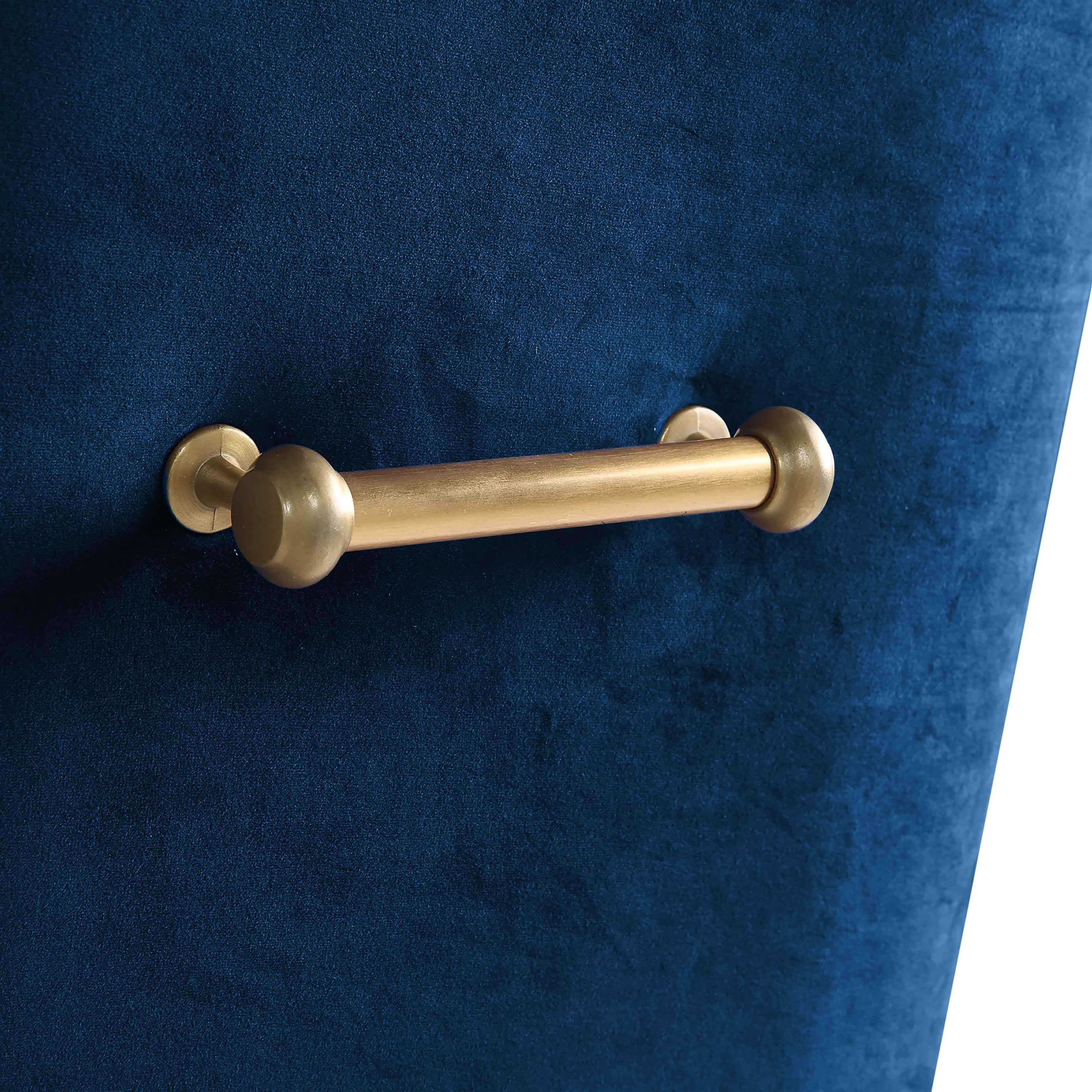 Beatrix Navy Velvet Side Chair - Frankwebs