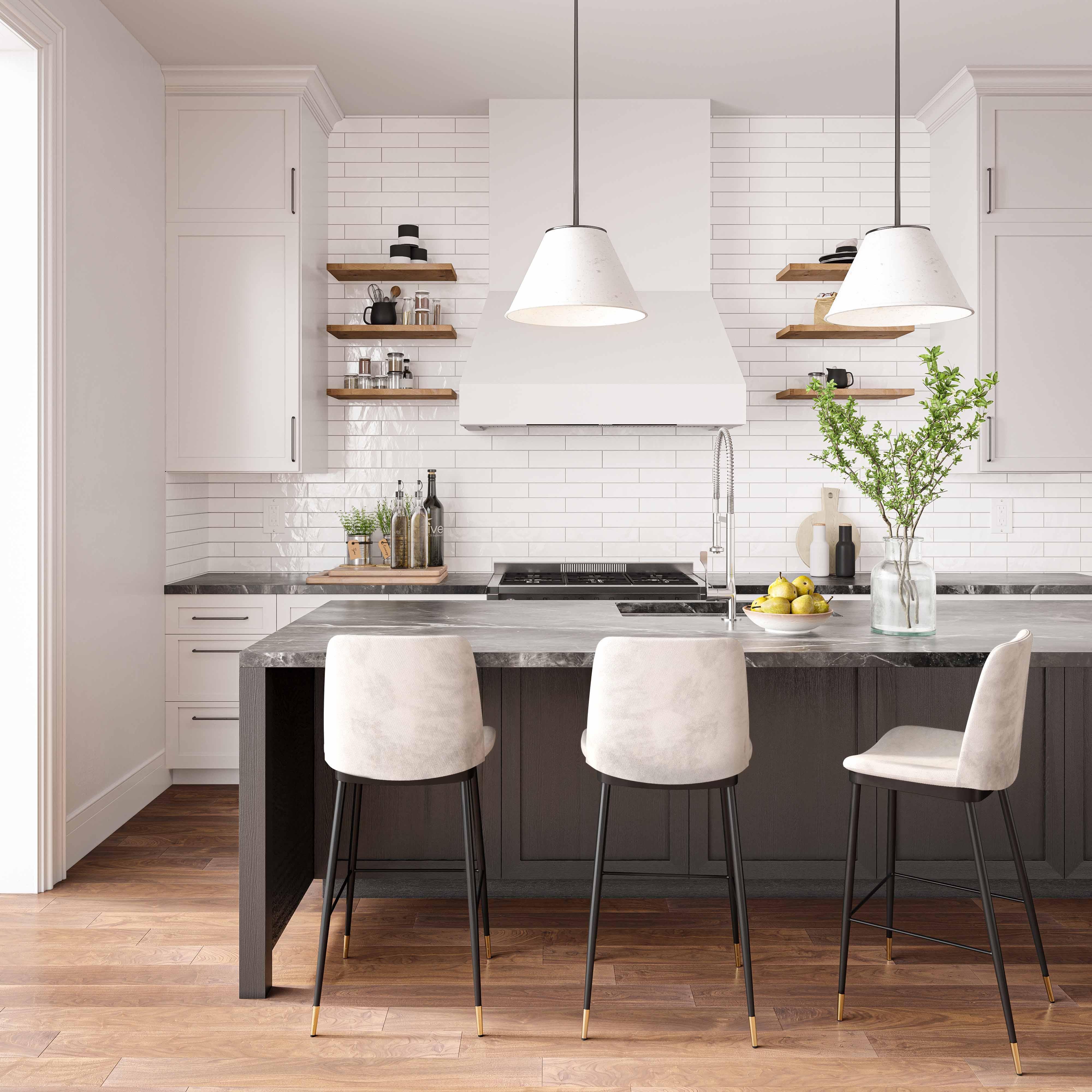 Evora Cream Velvet Counter Stool (Set of 2) - Frankwebs