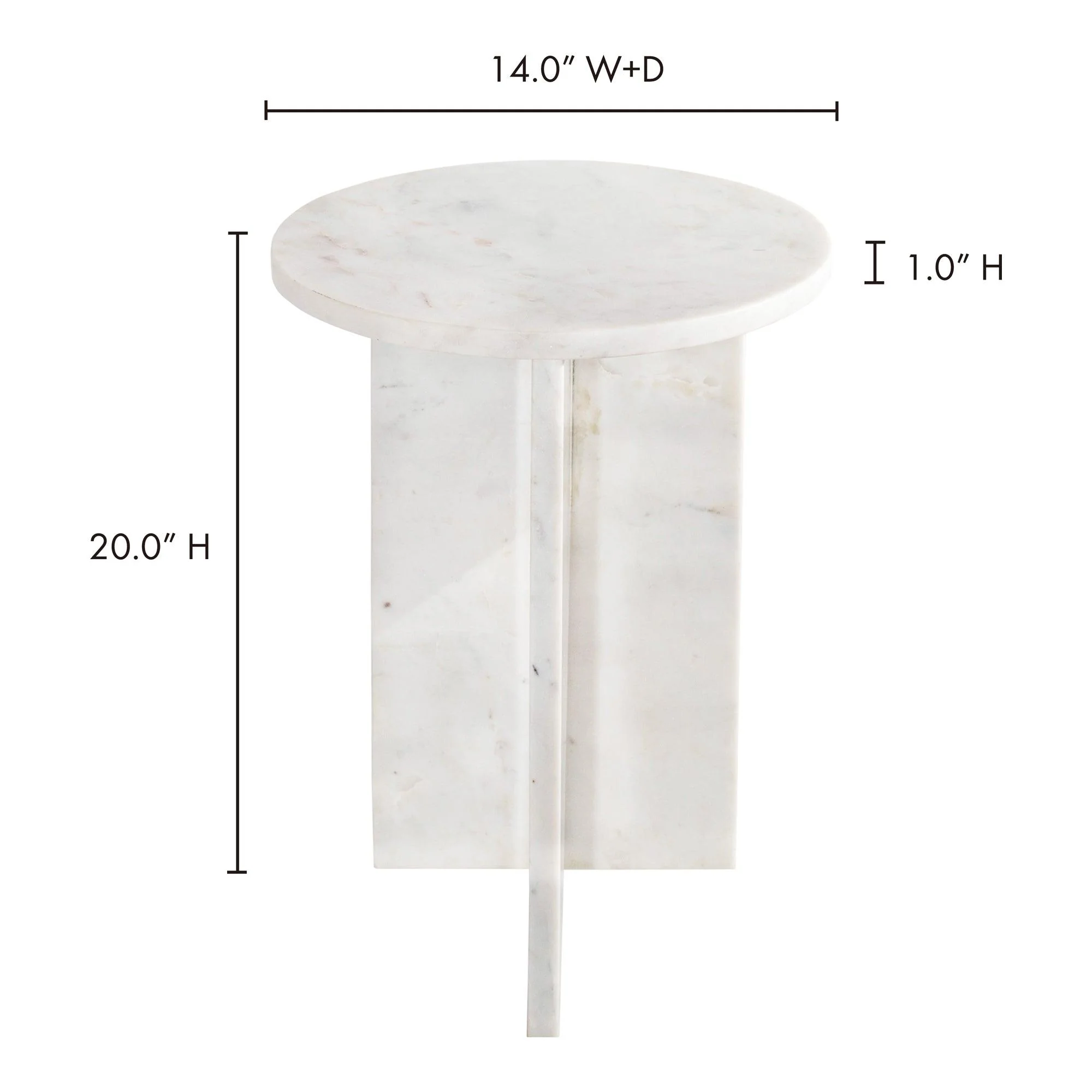 Grace Accent Table White Marble - Frankwebs