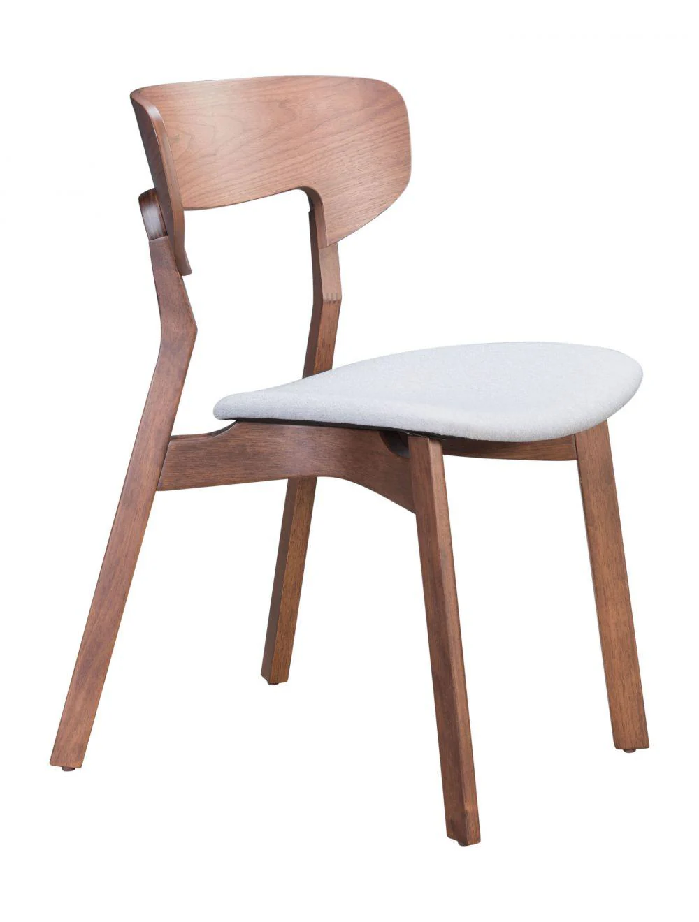 Russell Dining Chair (Set of 2) Walnut & Light Gray - Frankwebs