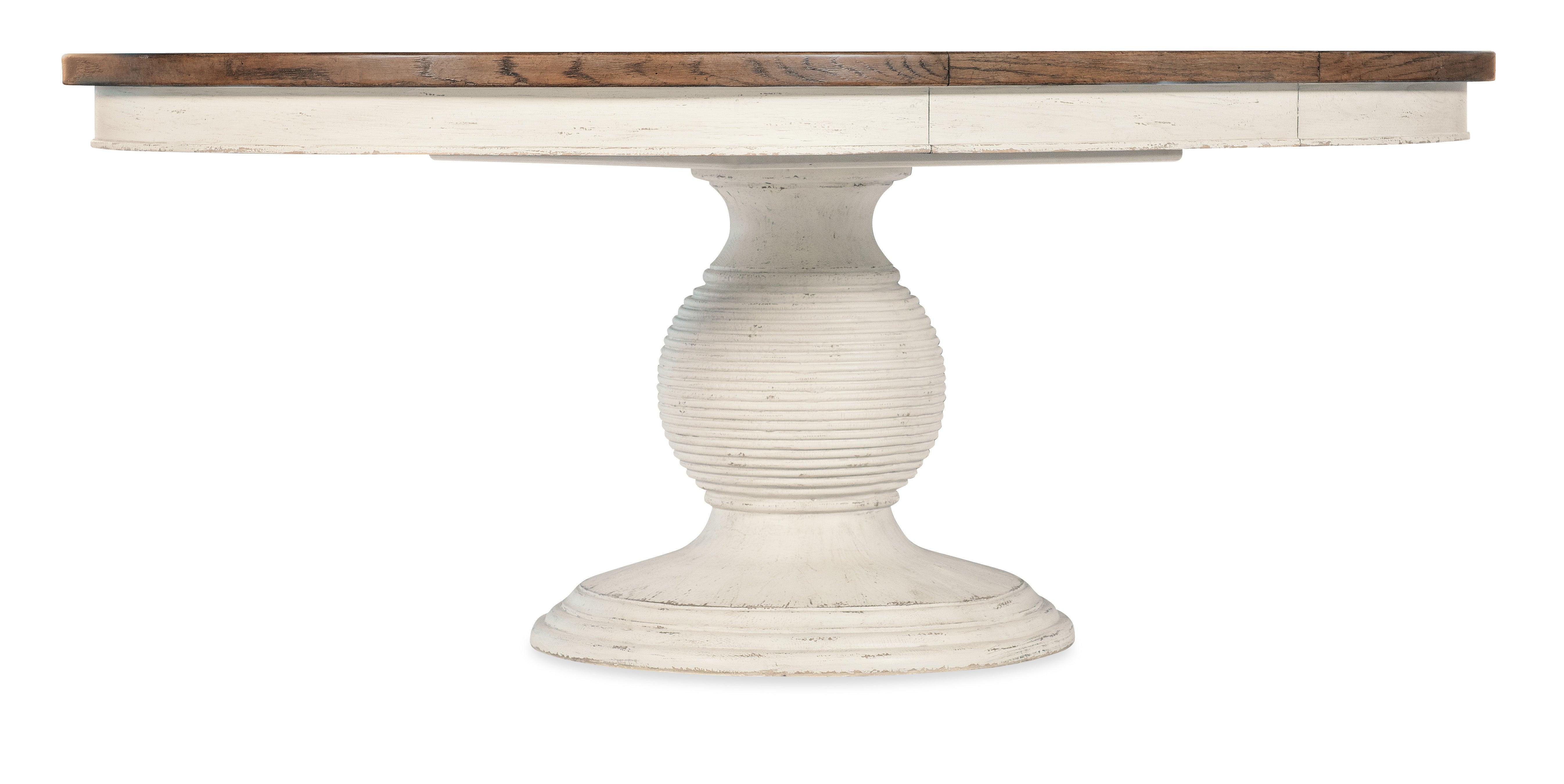 Americana Round Pedestal Dining Table w/1-22in leaf - Daisy - Frankwebs