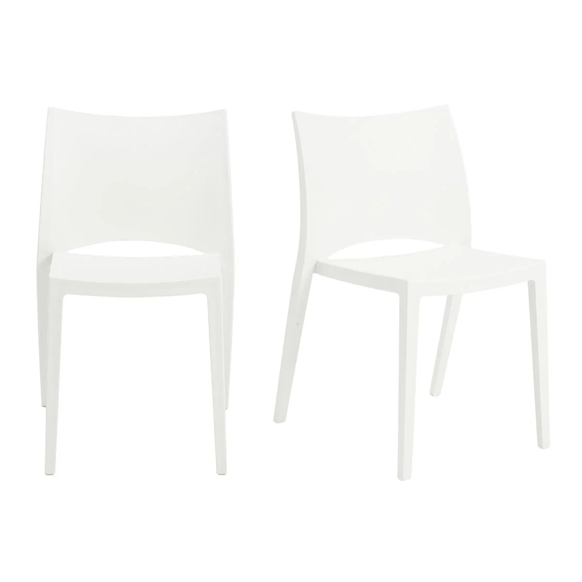 LESLIE STACKING SIDE CHAIR IN WHITE - SET OF 2 - Frankwebs