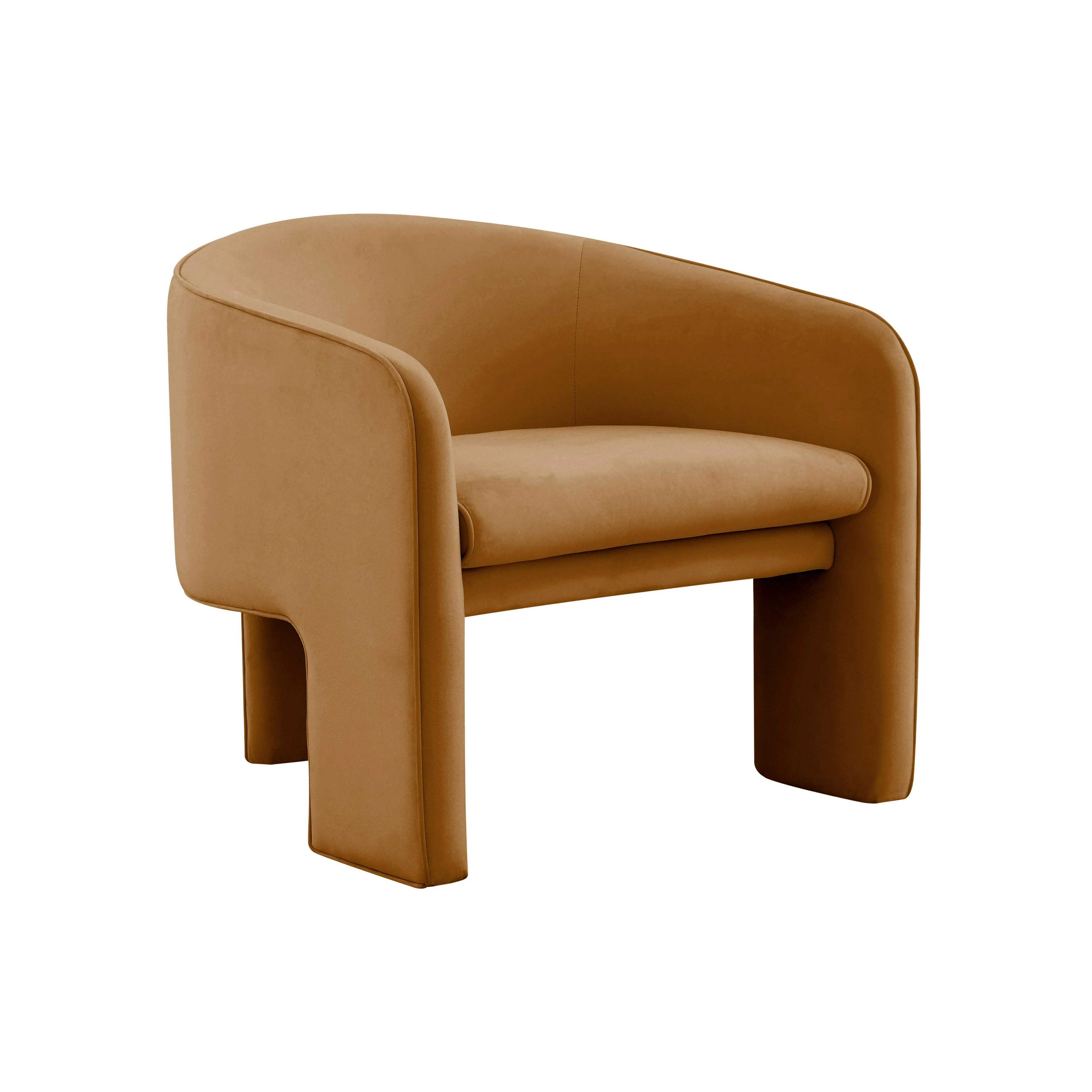 Marla Cognac Velvet Accent Chair - Frankwebs