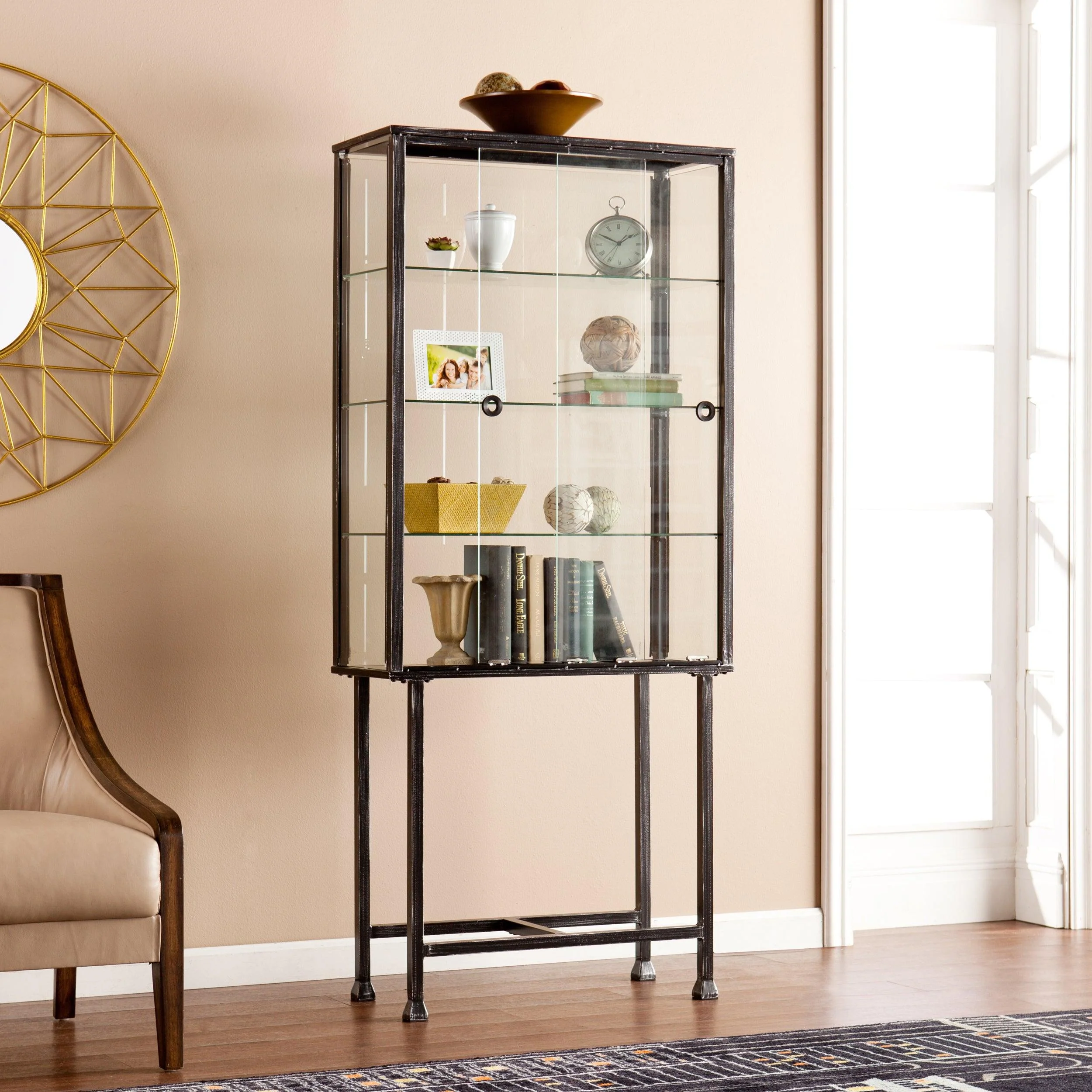 Metal/Glass Sliding-Door Display Cabinet - Frankwebs