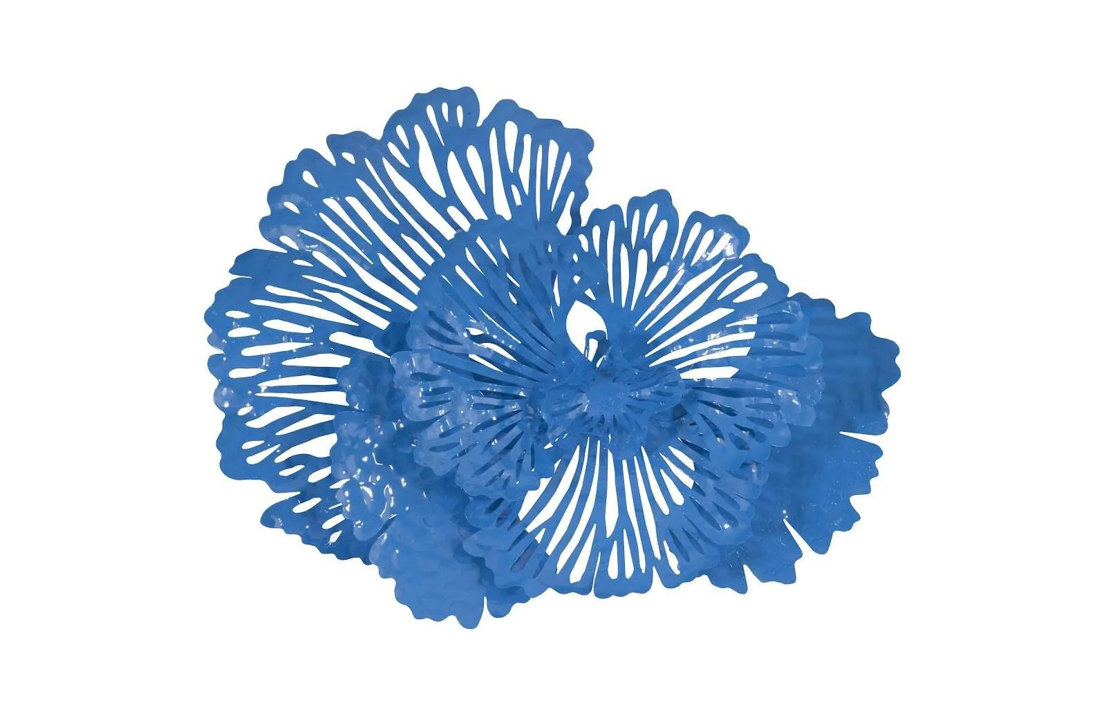 Flower Wall Art, Small, Blue, Metal - Frankwebs