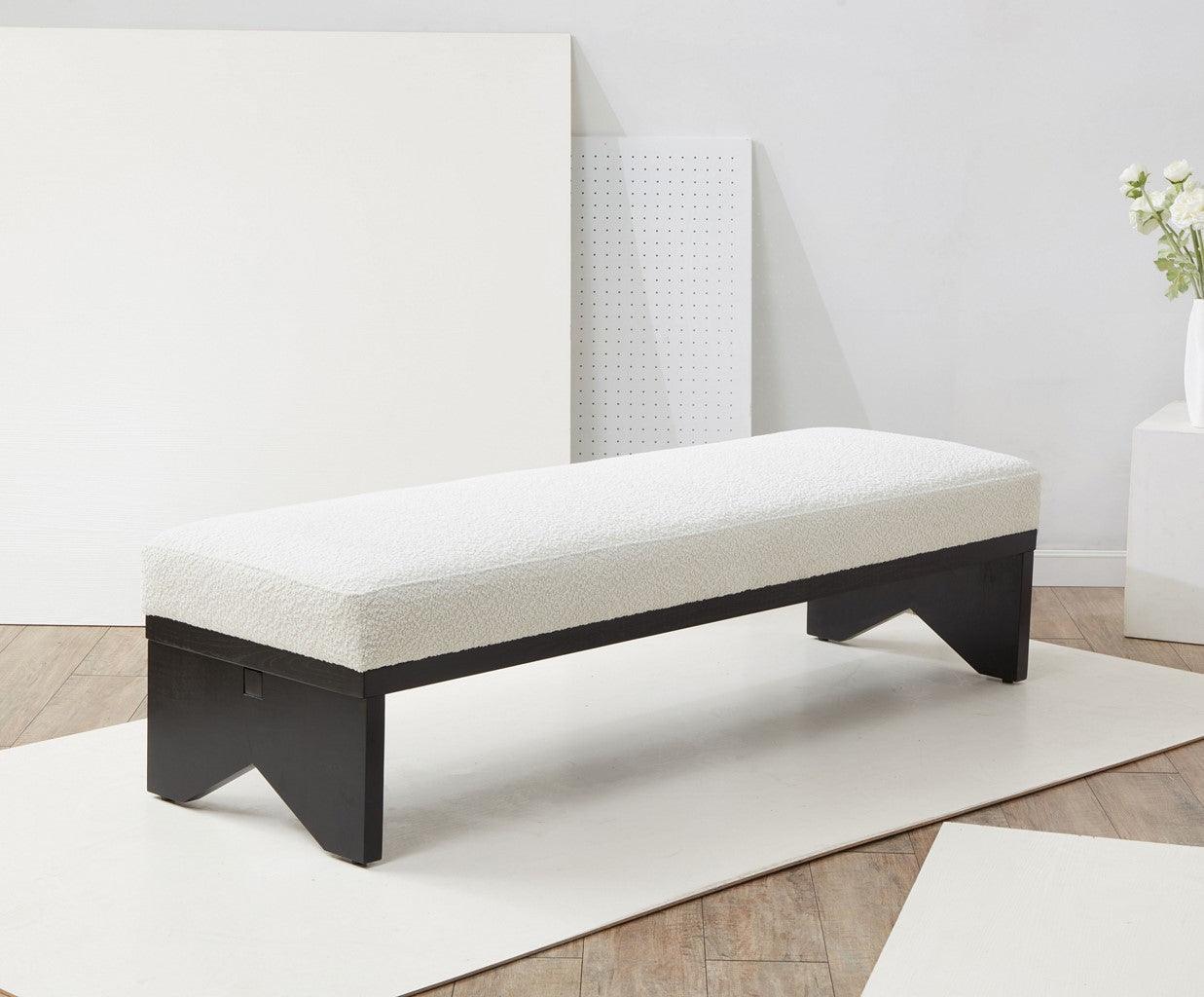 SHARYN BOUCLE & WOOD BENCH - Frankwebs