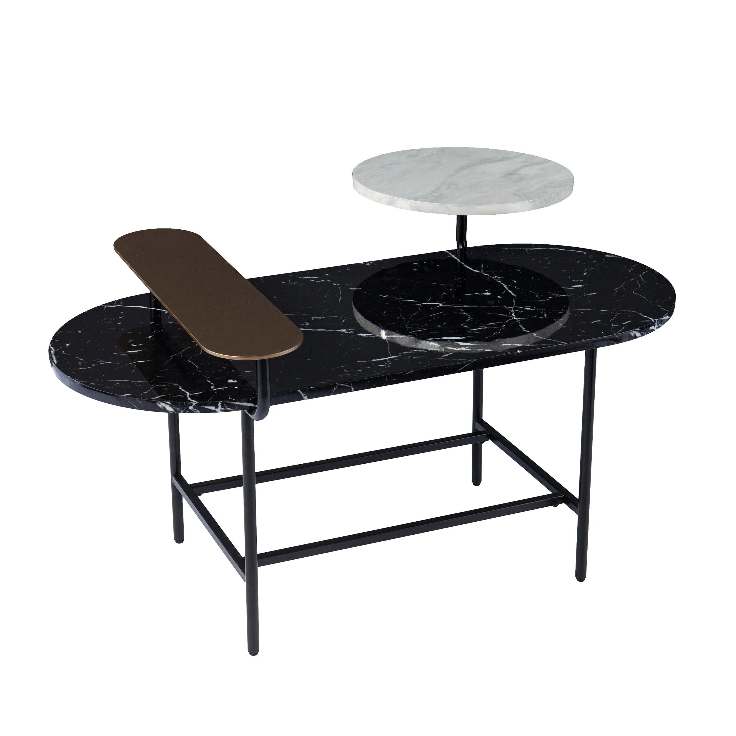 Arcklid Faux Marble Cocktail Table w/ Storage - Frankwebs